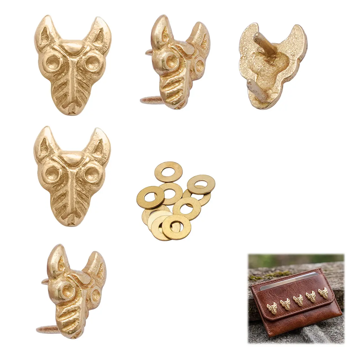 26043-5pcs-Featured-Ai Birka Wolf Viking Belt Stud Replica Set of 5
