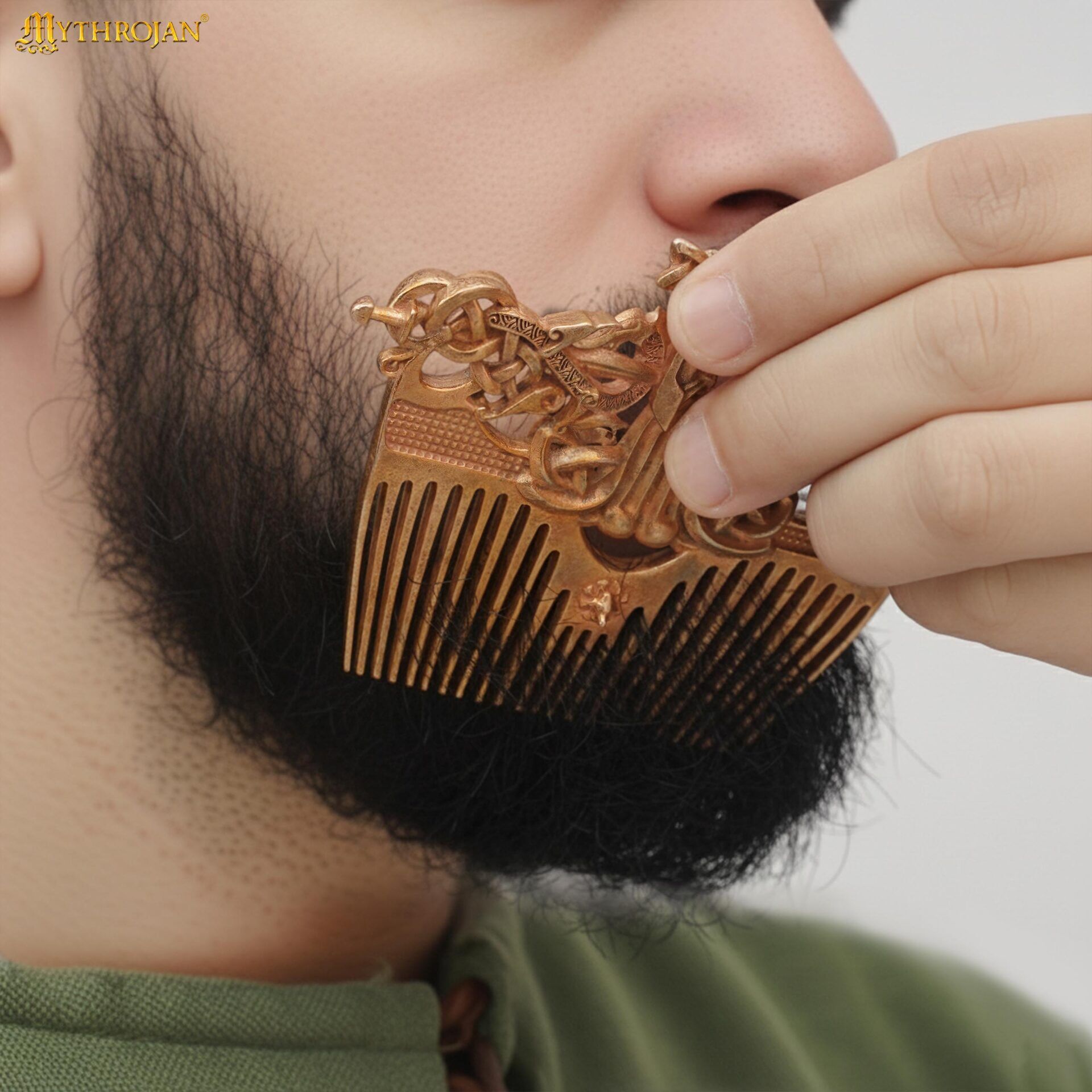 Viking Bronze Comb with Leather Sheath - 301135 4 Bronze Comb