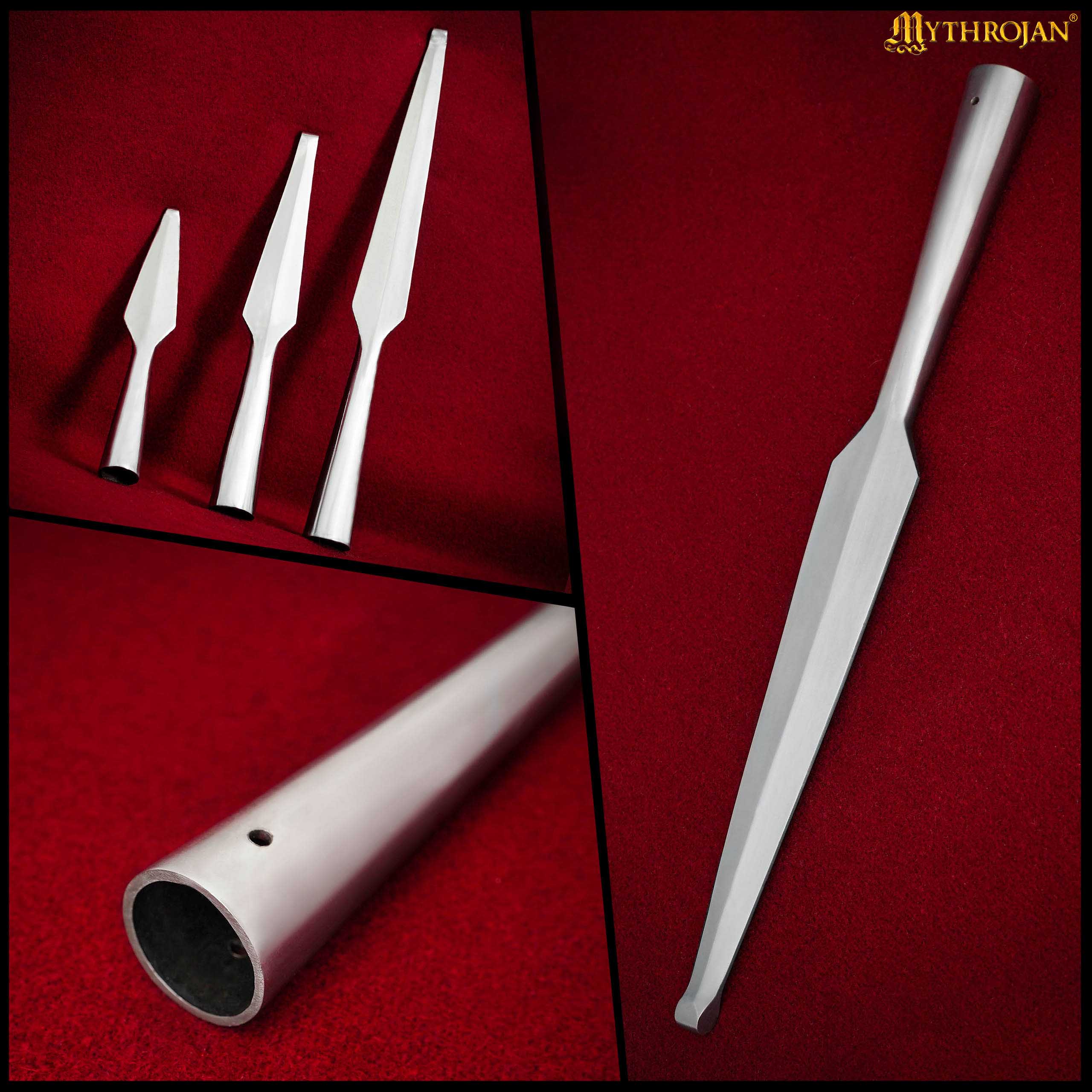 Mythrojan Medieval Spear Head Blunt Reenactment Battle SCA Viking Spearpoint Mythrojan Medieval Spear Head Blunt Reenactment Battle SCA Viking Spearpoint