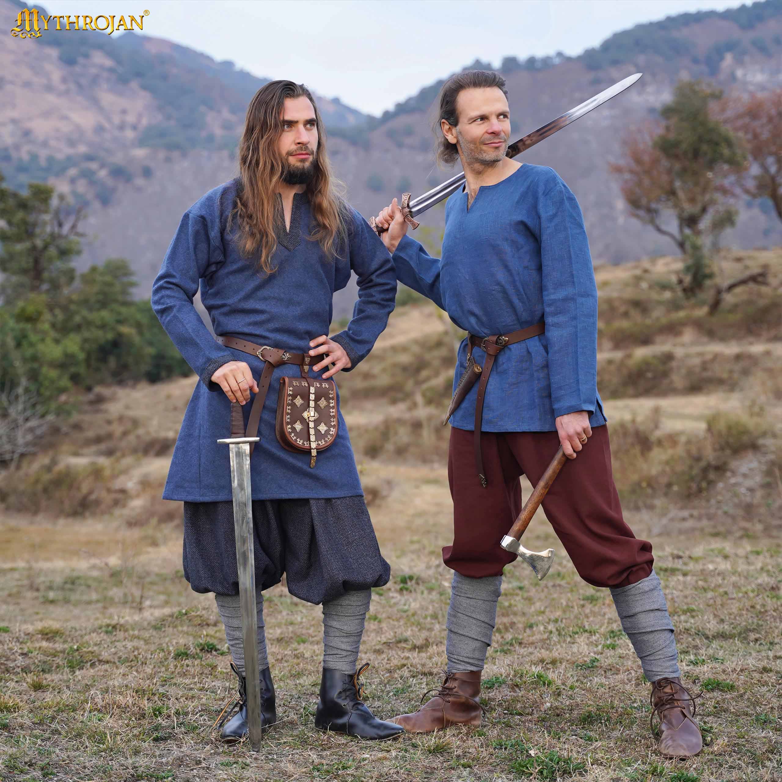 Eric The Bold Viking Tunic, Recycled Wool Diamond Twill Trim - 301103WBL 5 Viking Tunic