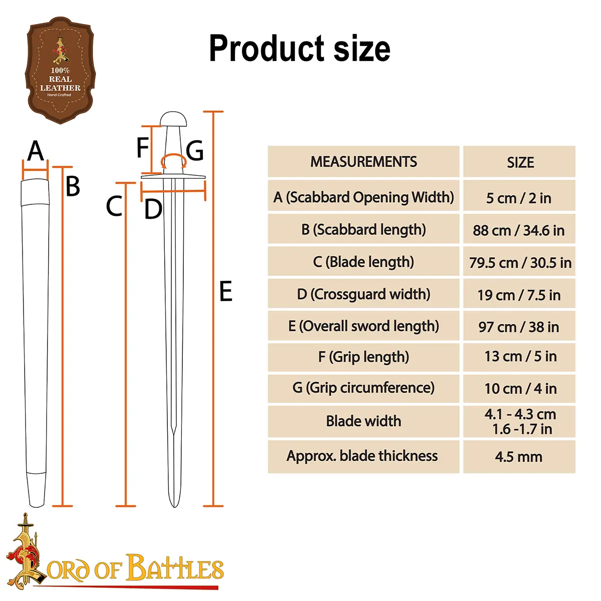 Traditionally Hand-Forged Viking Sword with Scabbard – 38 inch Fully Tempered Steel Blade Traditionally Hand-Forged Viking Sword with Scabbard – 38 inch Fully Tempered Steel Blade - Image 3