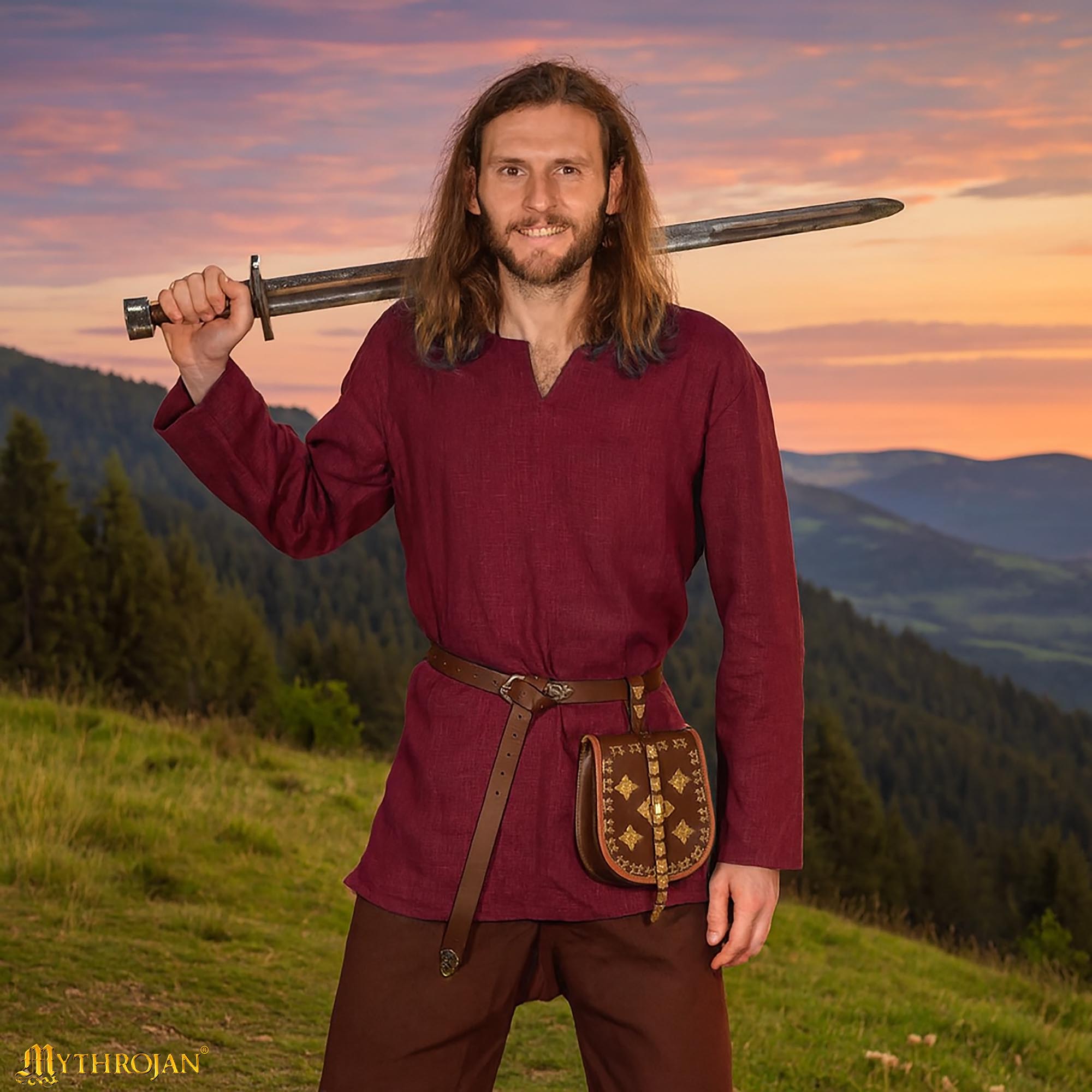 Sigrid Viking Tunic, Linen Short Medieval Tunic - 301086WR 5 Short Medieval Tunic