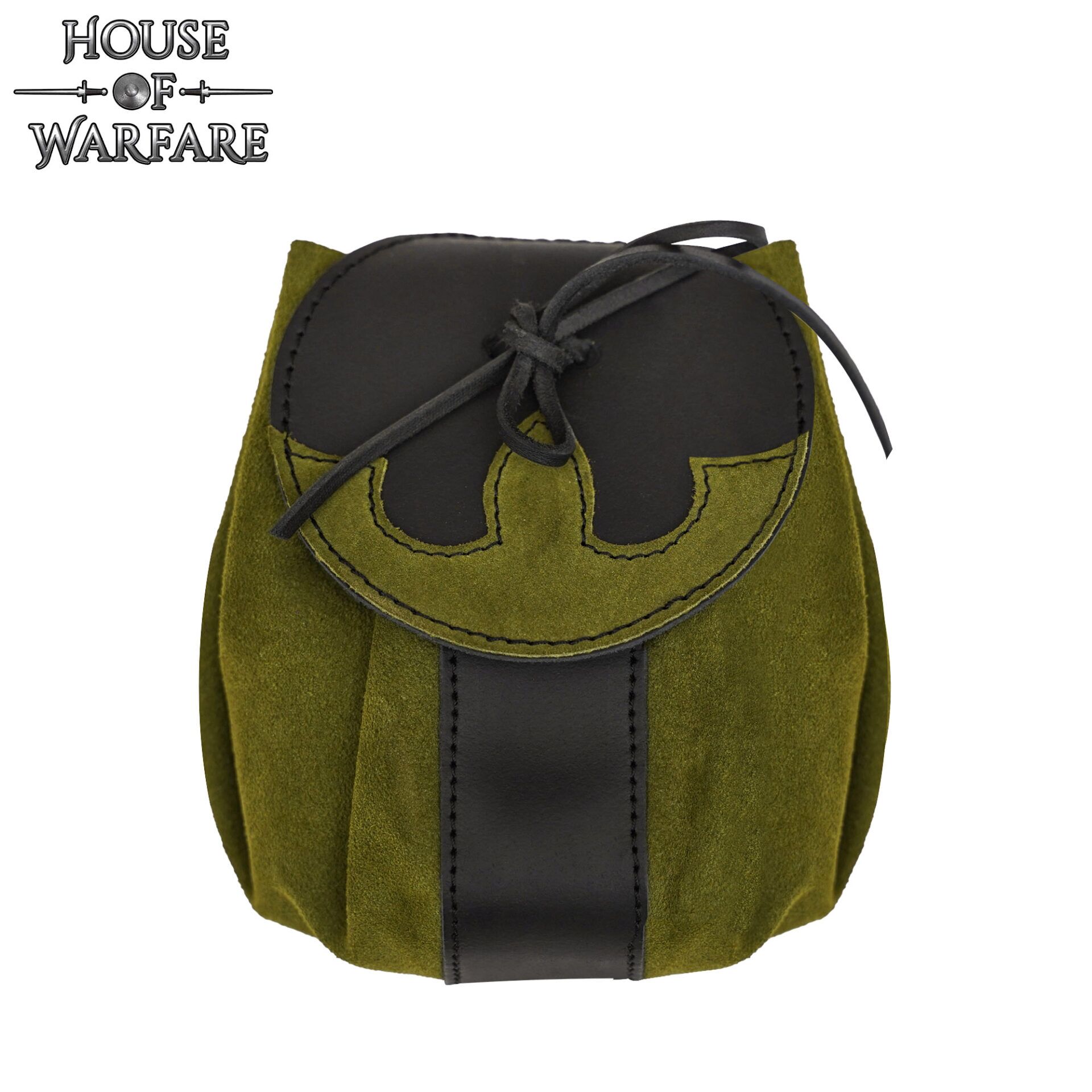 13th Century Medieval Suede Leather Belt Pouch-701855GR 3 Fantasy Barbarian Belt Bag