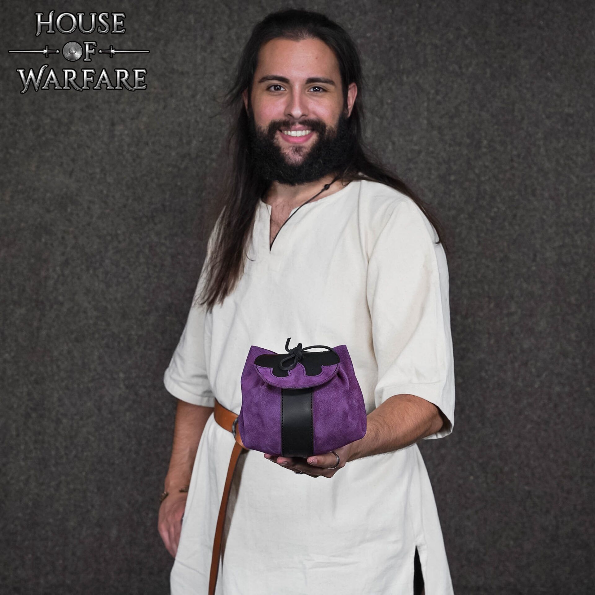 13th Century Medieval Suede Leather Belt Pouch-701855PU 1 Fantasy Barbarian Belt Bag