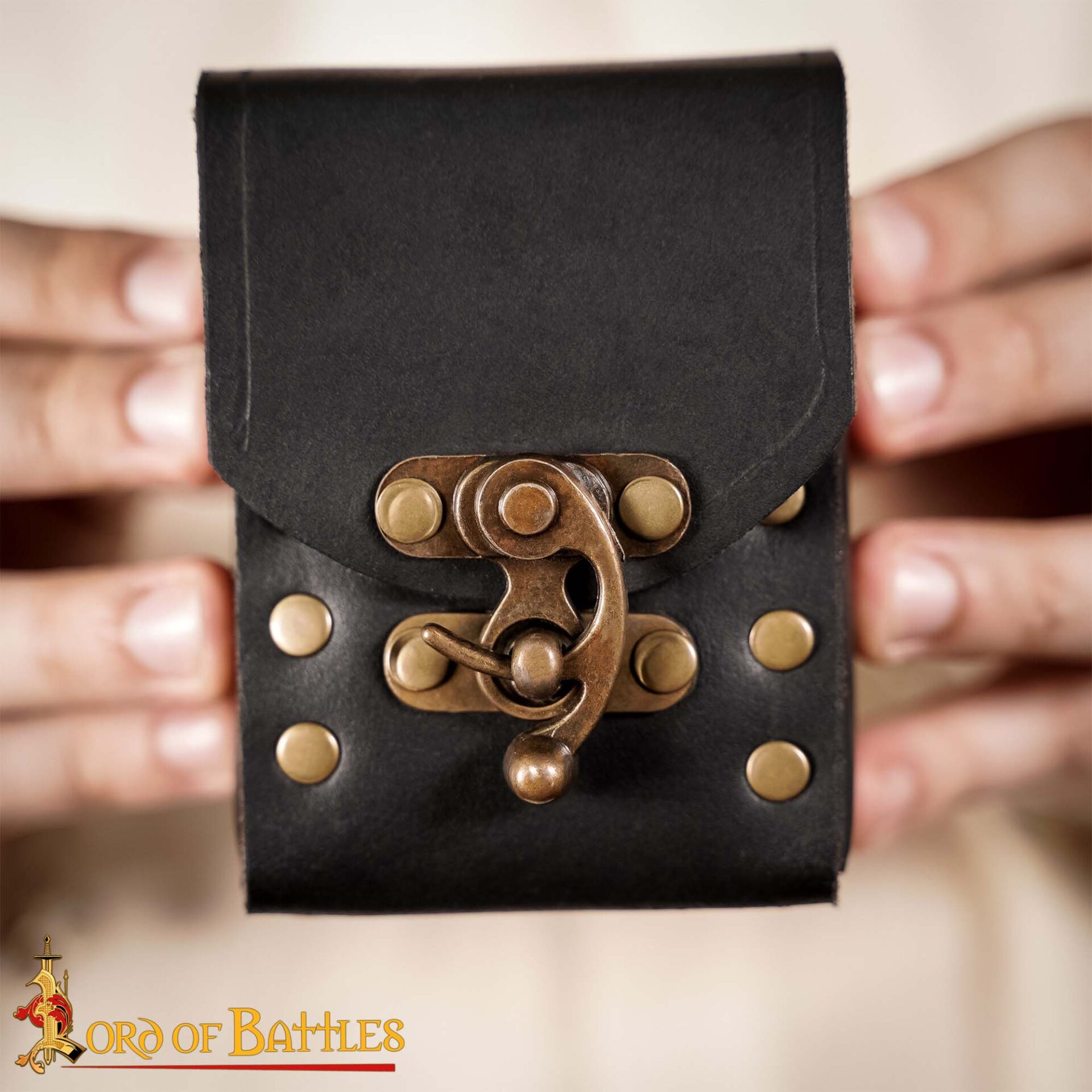 Medieval leather pouch-25864BK Leather Belt Pouch