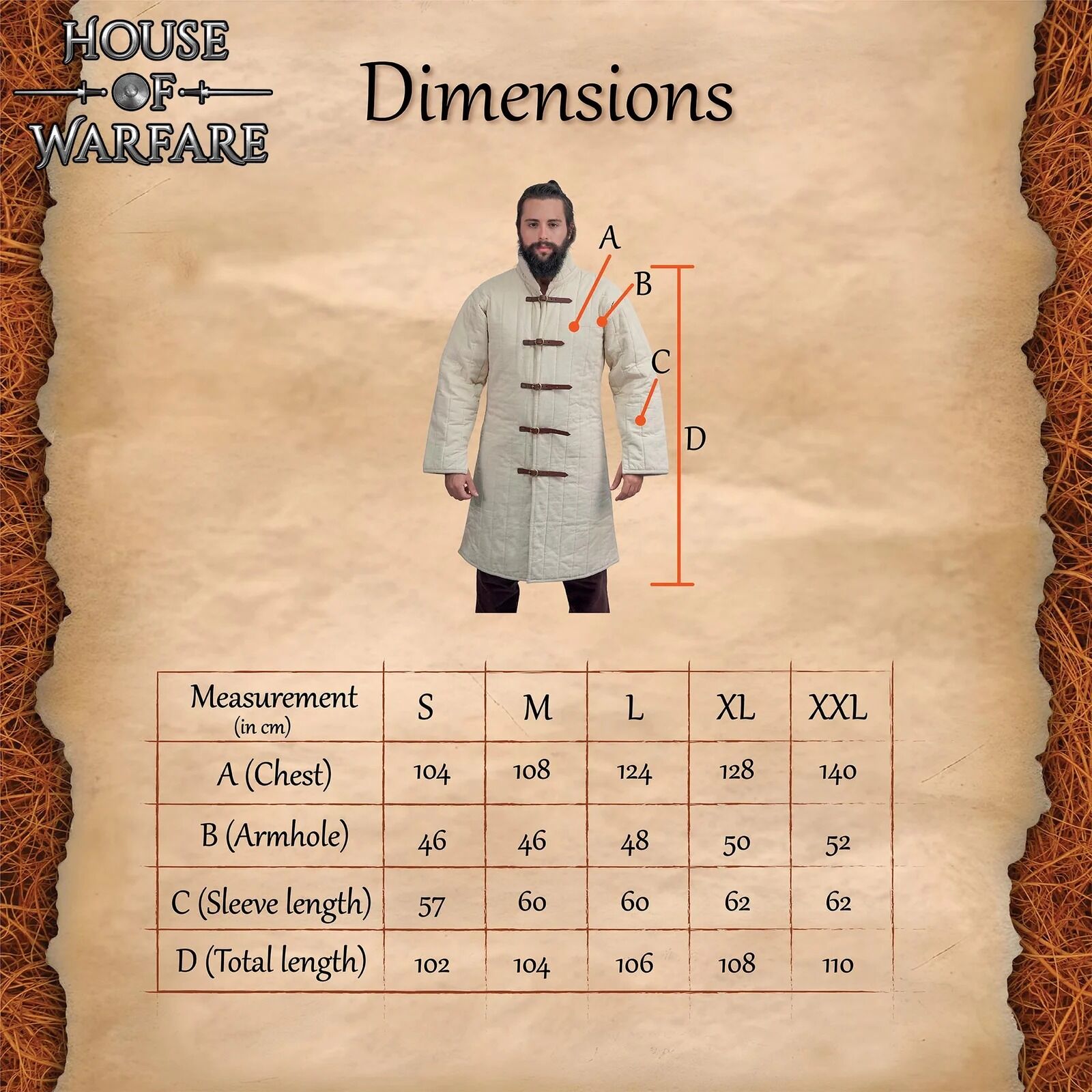 700900W_2-1 Medieval Buckled Padded Canvas Gambeson