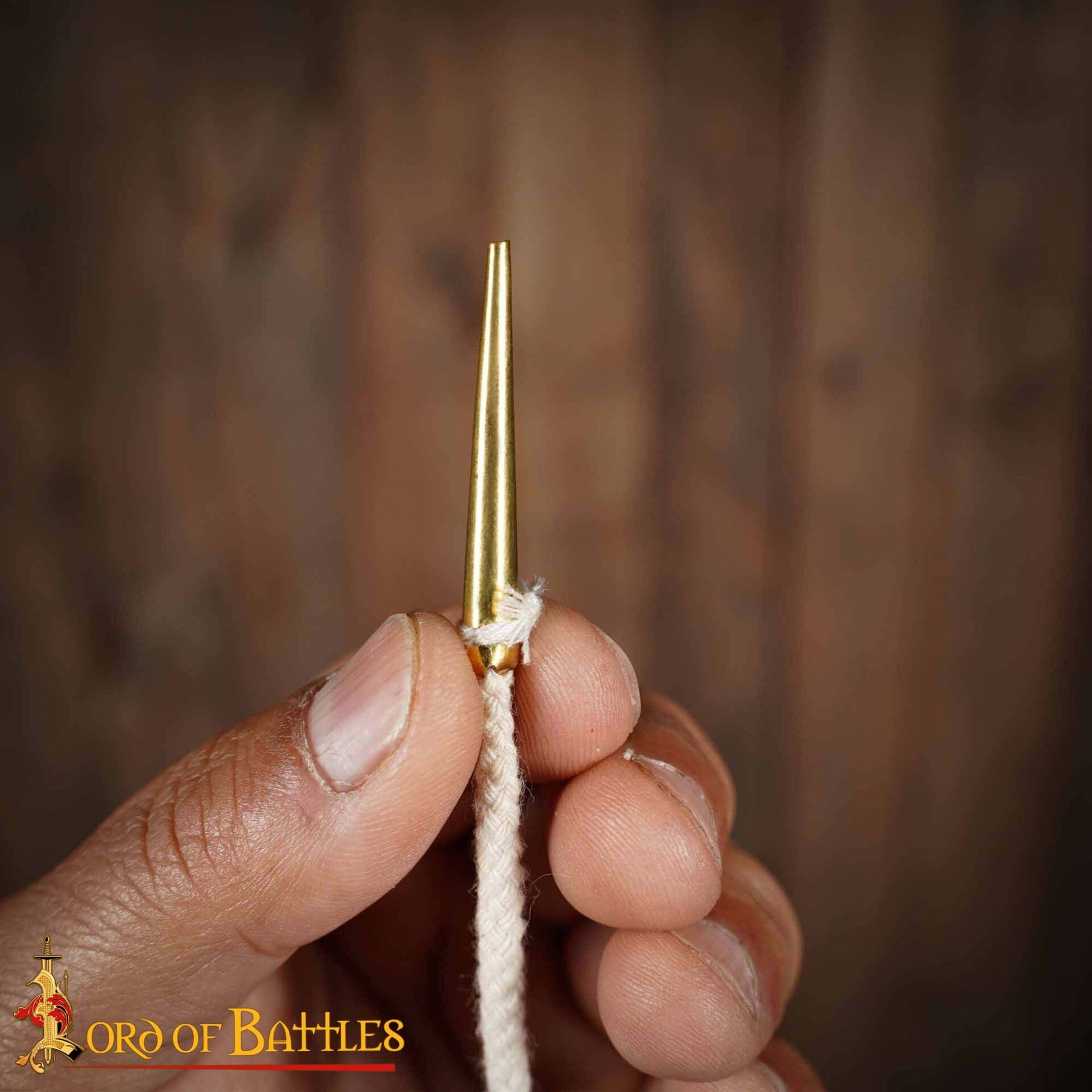 Brass Aiglets with Cotton Strings-7451E-5Pcs 6 Brass Aiglet String