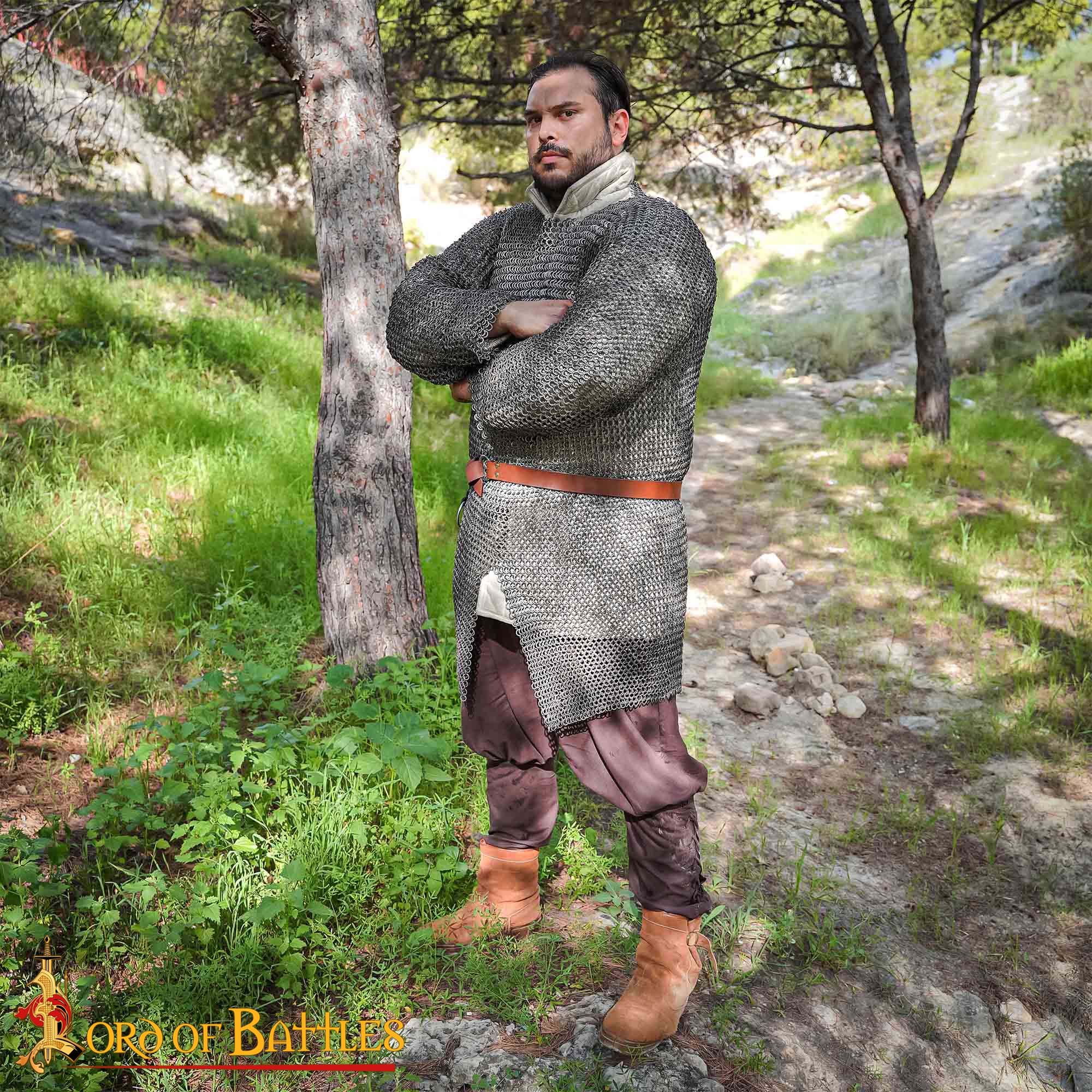 Round Ring Chainmail Hauberk Shirt, Dome Riveted, 8 mm 18 gauge, Natural Round Ring Chainmail Hauberk Shirt, Dome Riveted, 8 mm 18 gauge, Natural