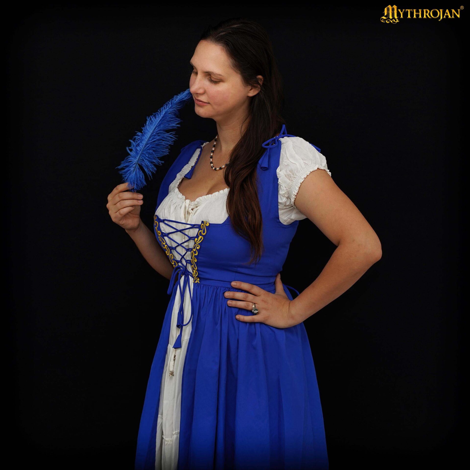 Renaissance Green Overdress with Lace-Up Front-300839BL 1 Irish Celtic Dress