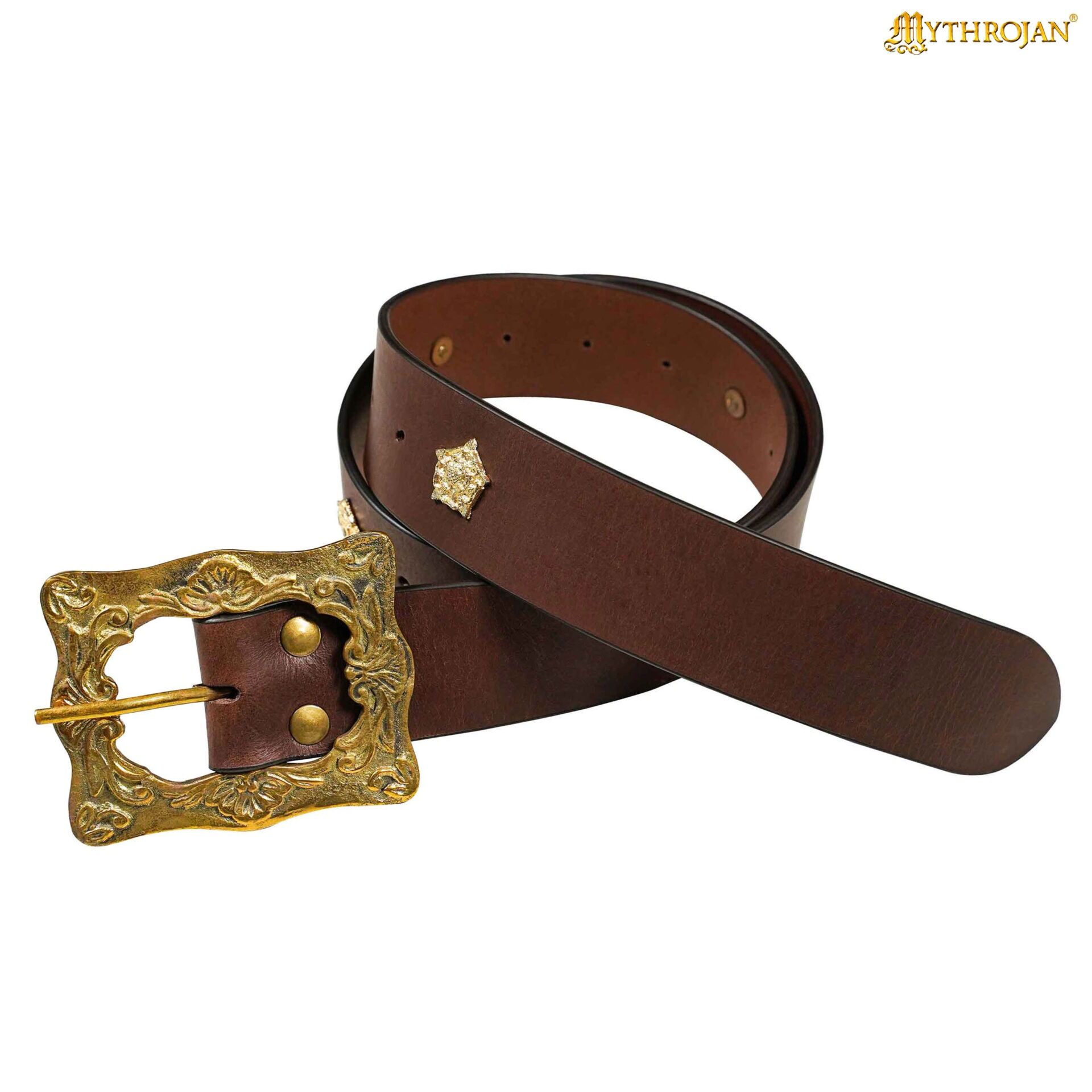 1-DSC00420-3 Medieval Black Leather Belt