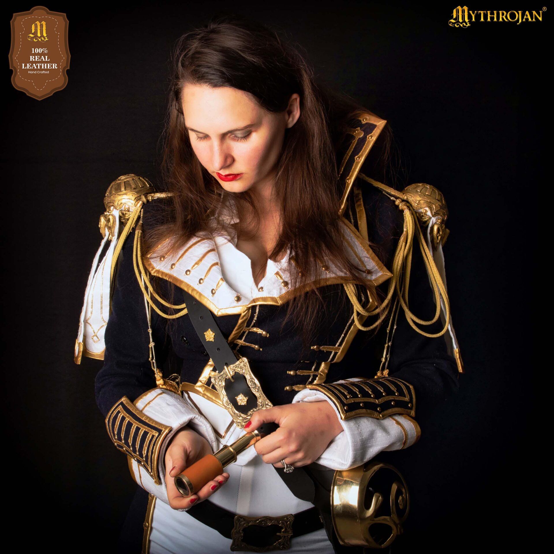 6 Medieval Black Leather Belt