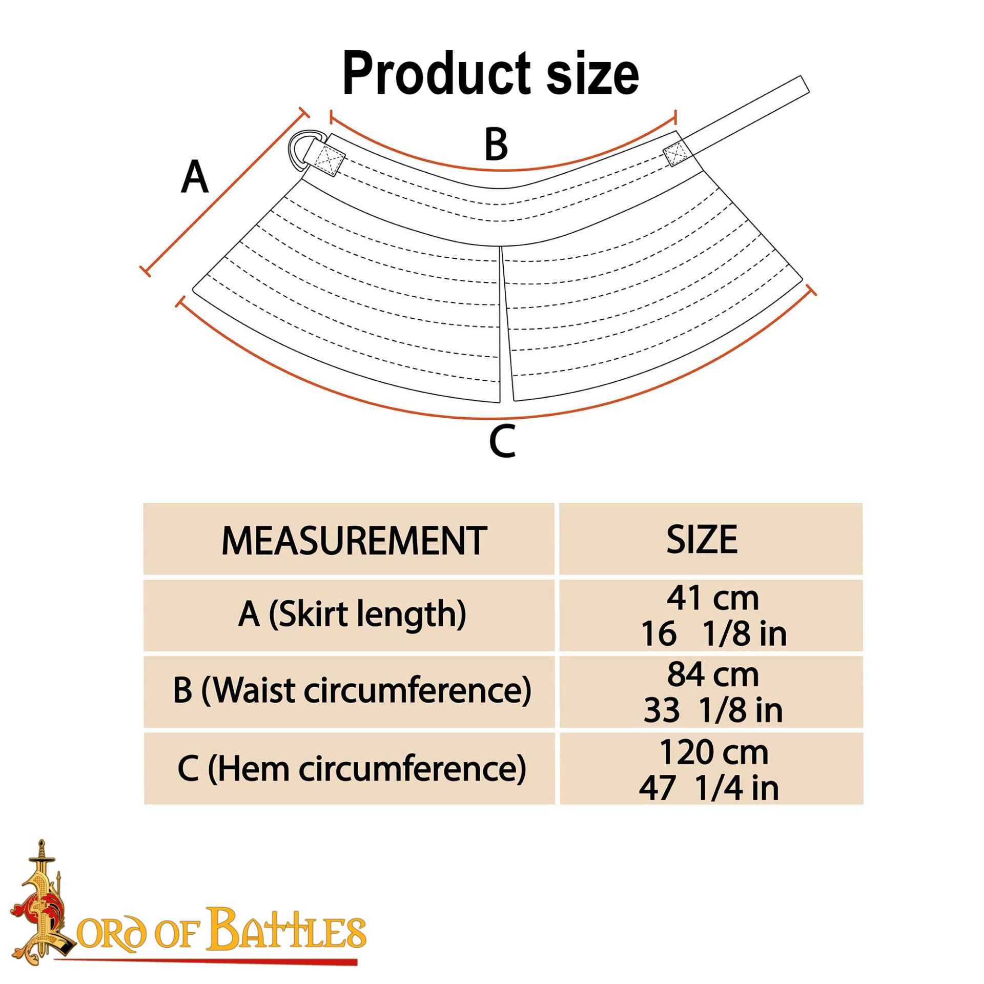 Medieval Padded Gambeson Skirt-7640BK 2 Padded Gambeson Skirt