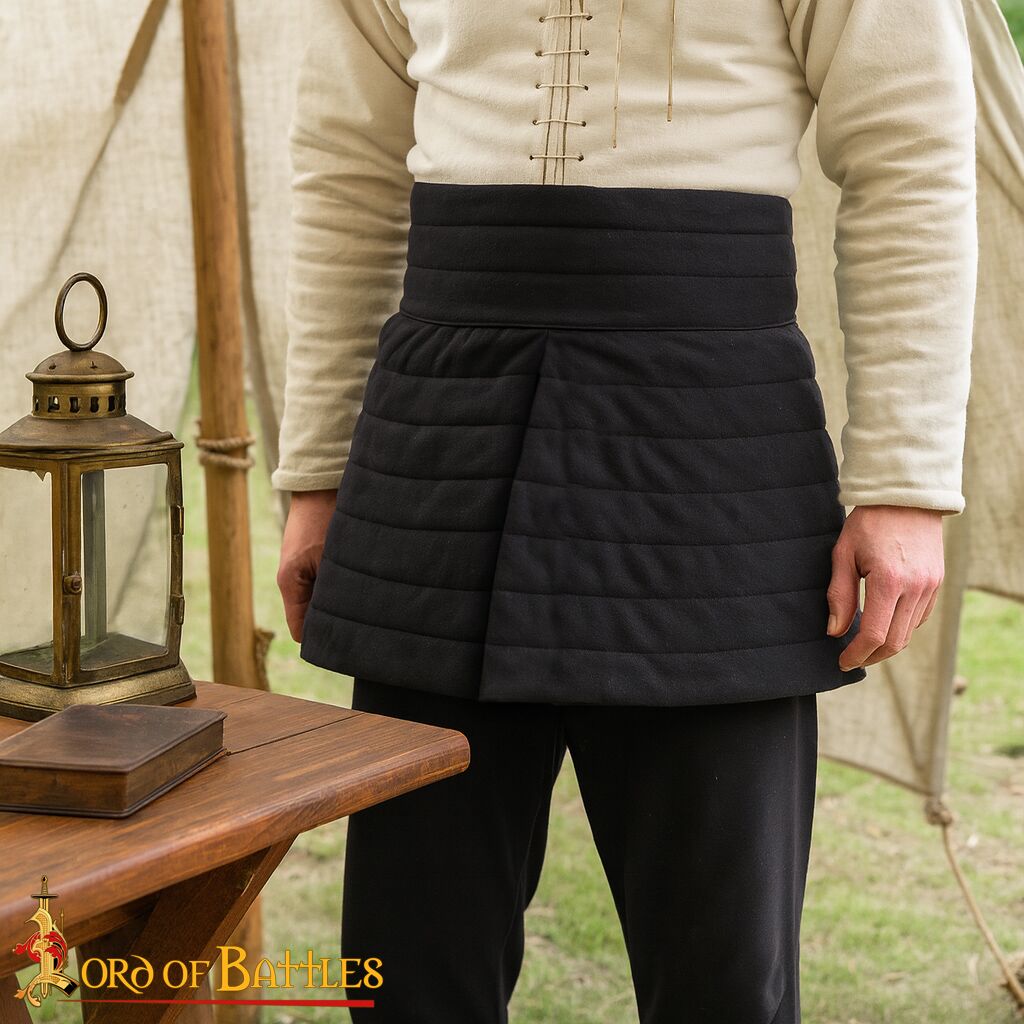 Medieval Padded Gambeson Skirt-7640BK 4 Padded Gambeson Skirt