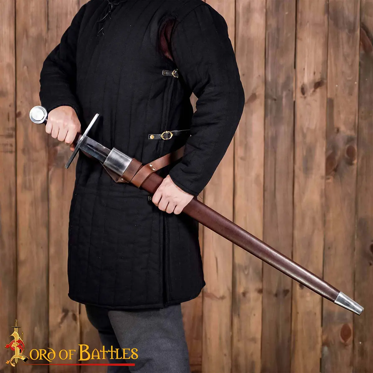 Traditionally Hand-Forged Norman Medieval Sword with Wheel Pommel – Fully Tempered Steel Blade with Leather Scabbard Traditionally Hand-Forged Norman Medieval Sword with Wheel Pommel – Fully Tempered Steel Blade with Leather Scabbard - Image 7