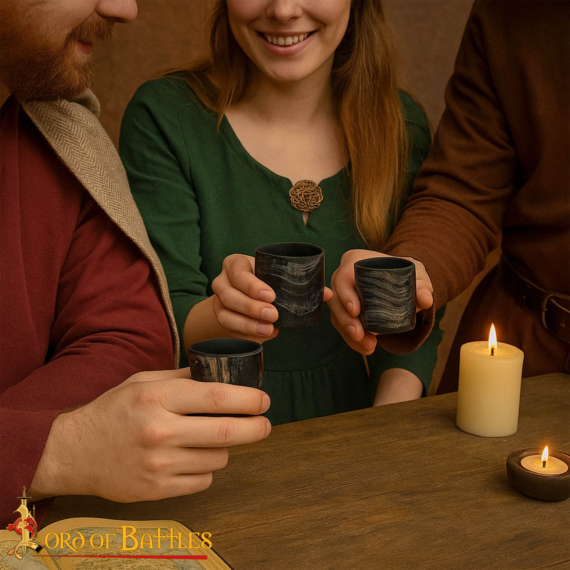 Viking Buffalo horn shot glasses-4440-3pcs 1 Horn Shot Glass