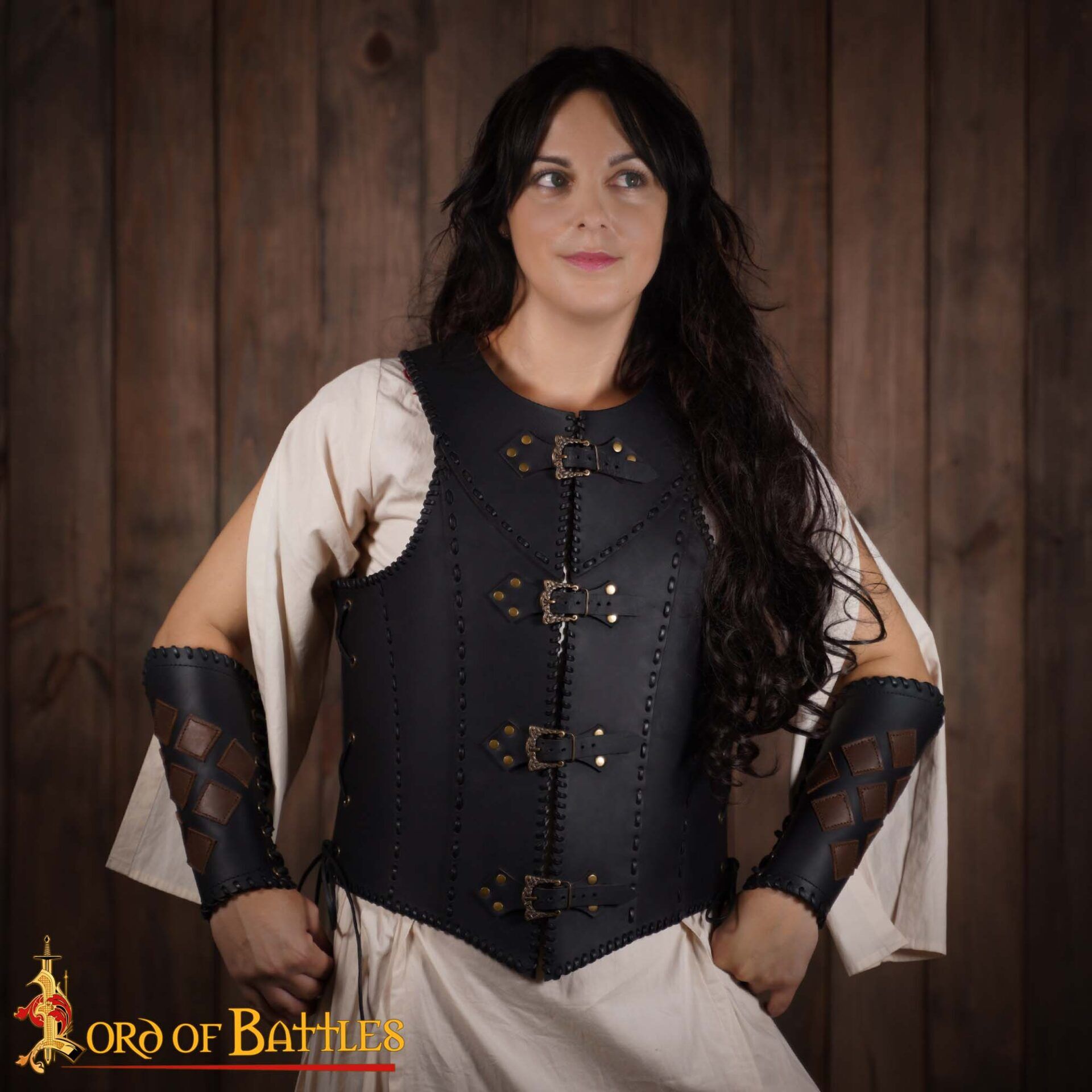 16th Century Stitched Leather Cuirass-25937BK 4 Cuirass