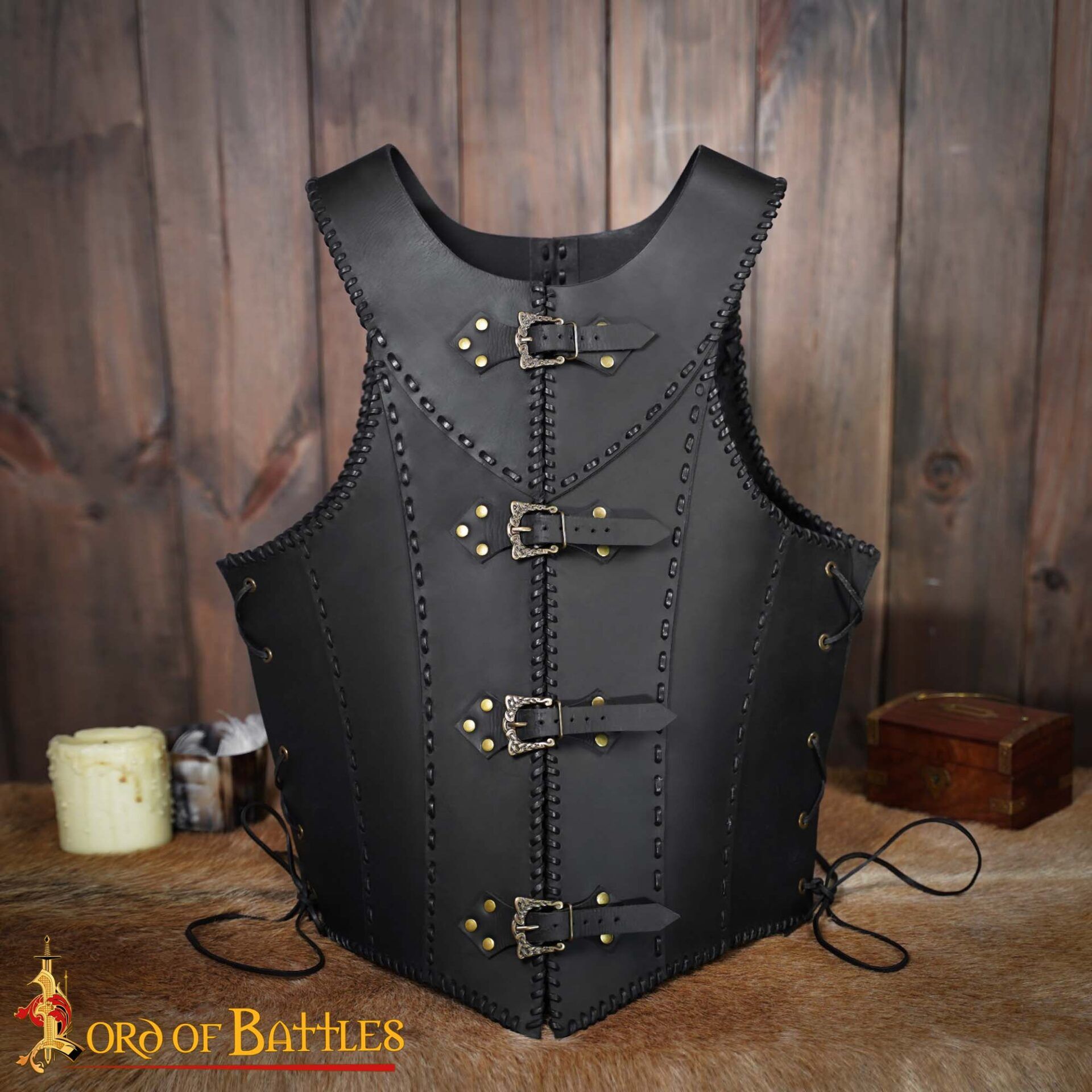 16th Century Stitched Leather Cuirass-25937BK Cuirass