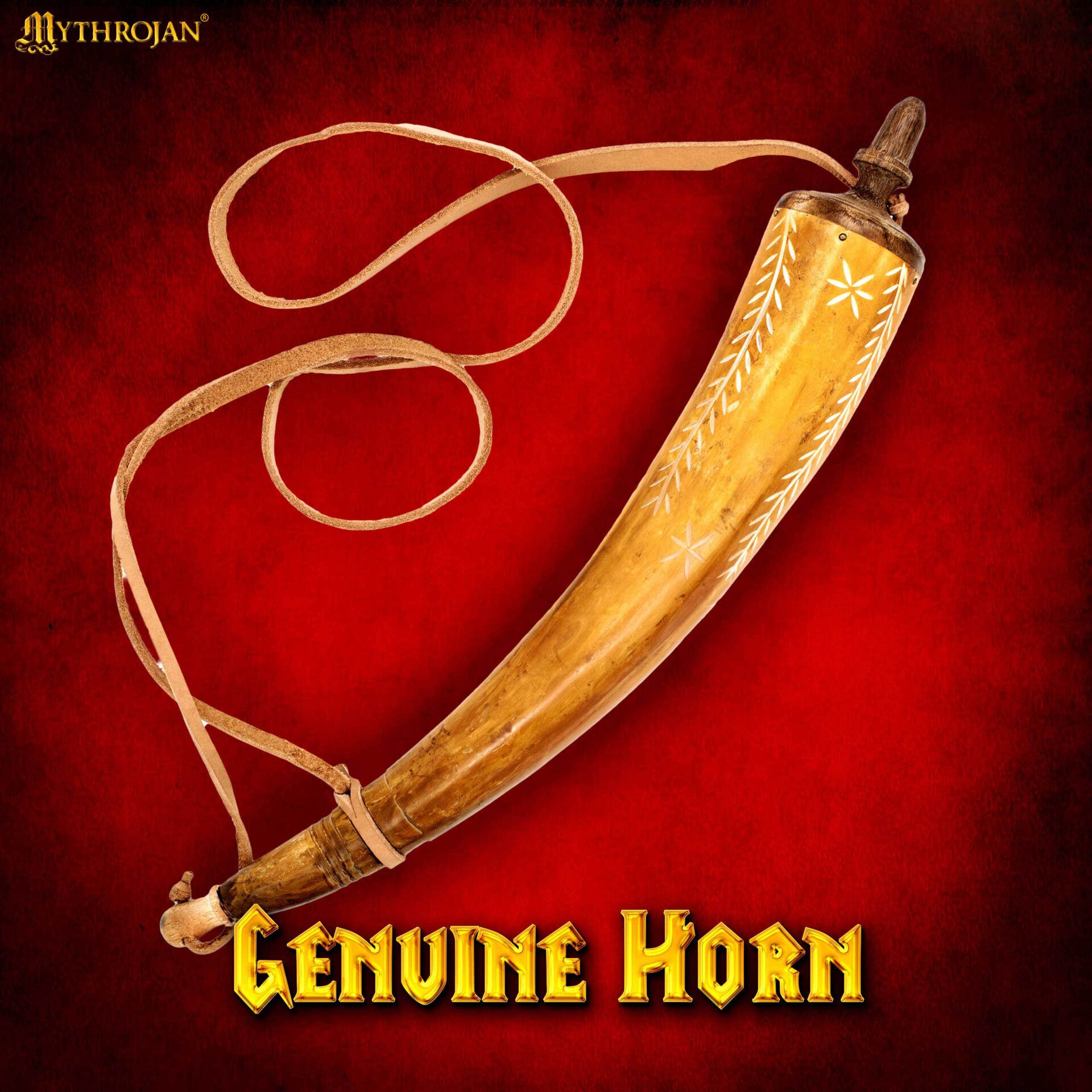18th Century Colonial Powder Horn with Carved Design-300140 1 Carved Powder Horn