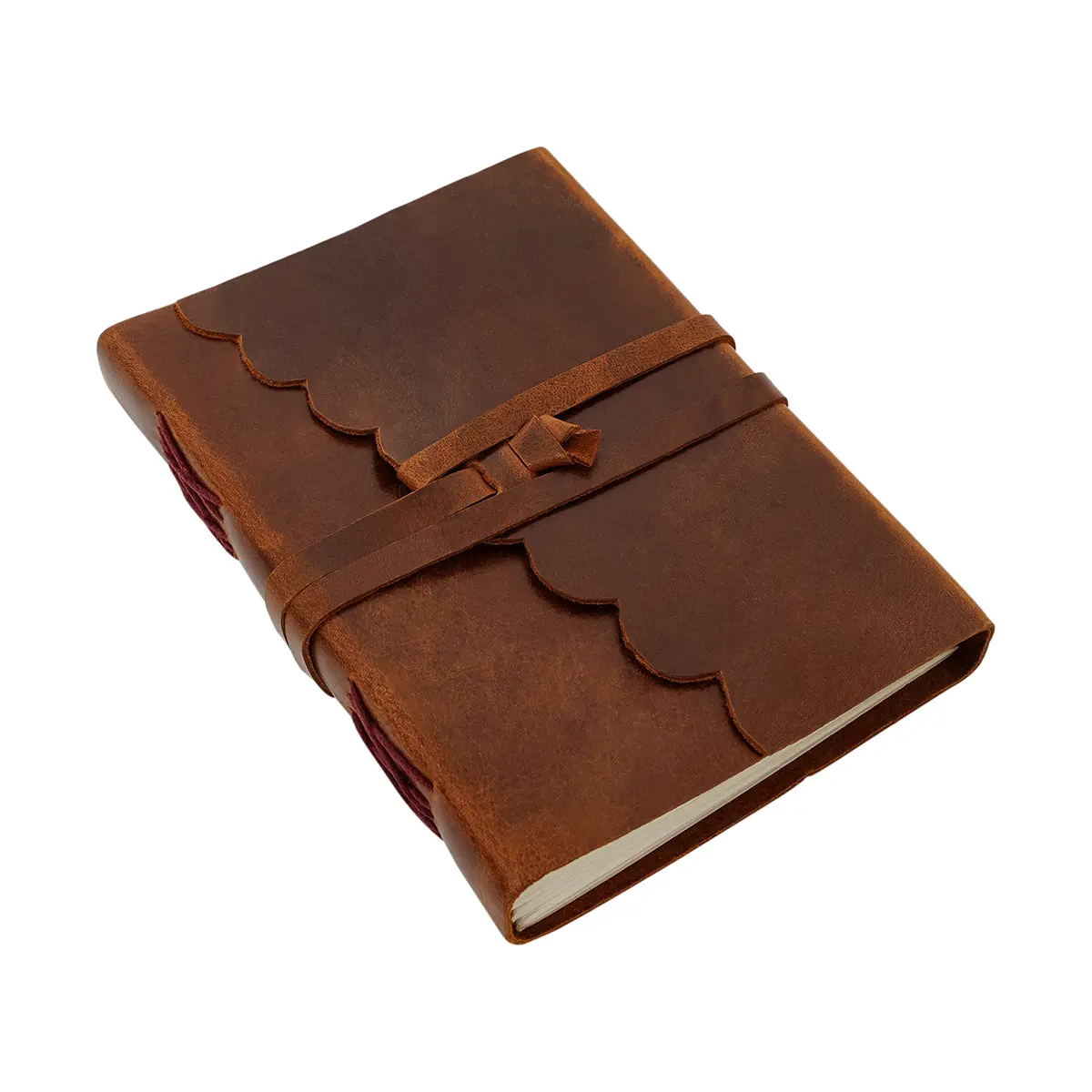 700809 (1) Scalloped Cover Leather Journal