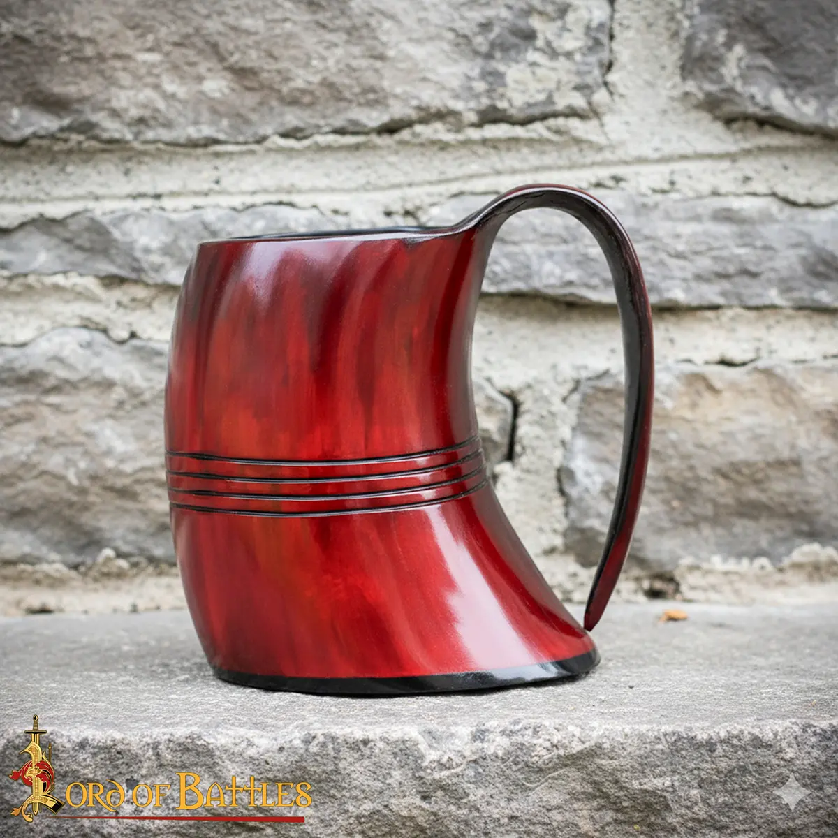 Horn Tankard – Viking Crimson Ox Horn Beer Mug - Image 6