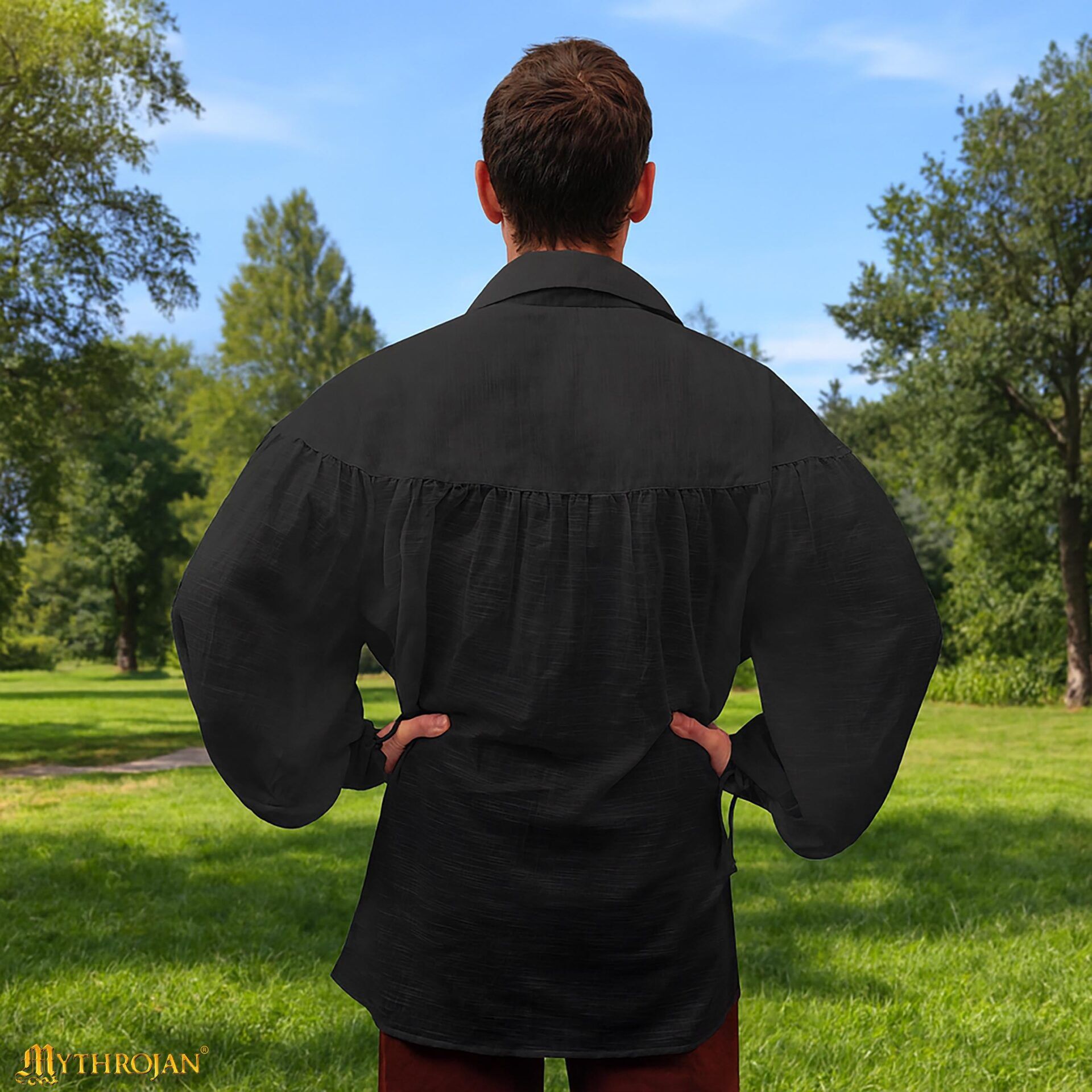 Medieval Poet Shirt Cotton Bard Shirt - 301088BK 1 Poet Shirt