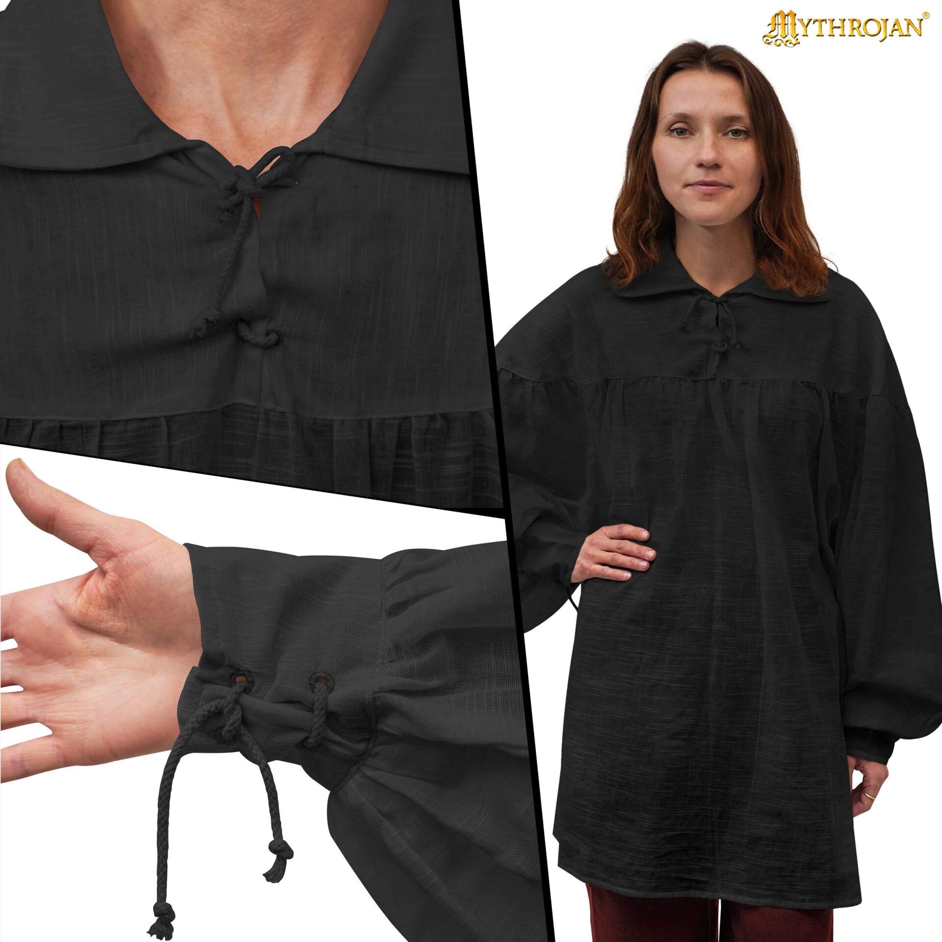 Medieval Poet Shirt Cotton Bard Shirt - 301088BK 5 Poet Shirt