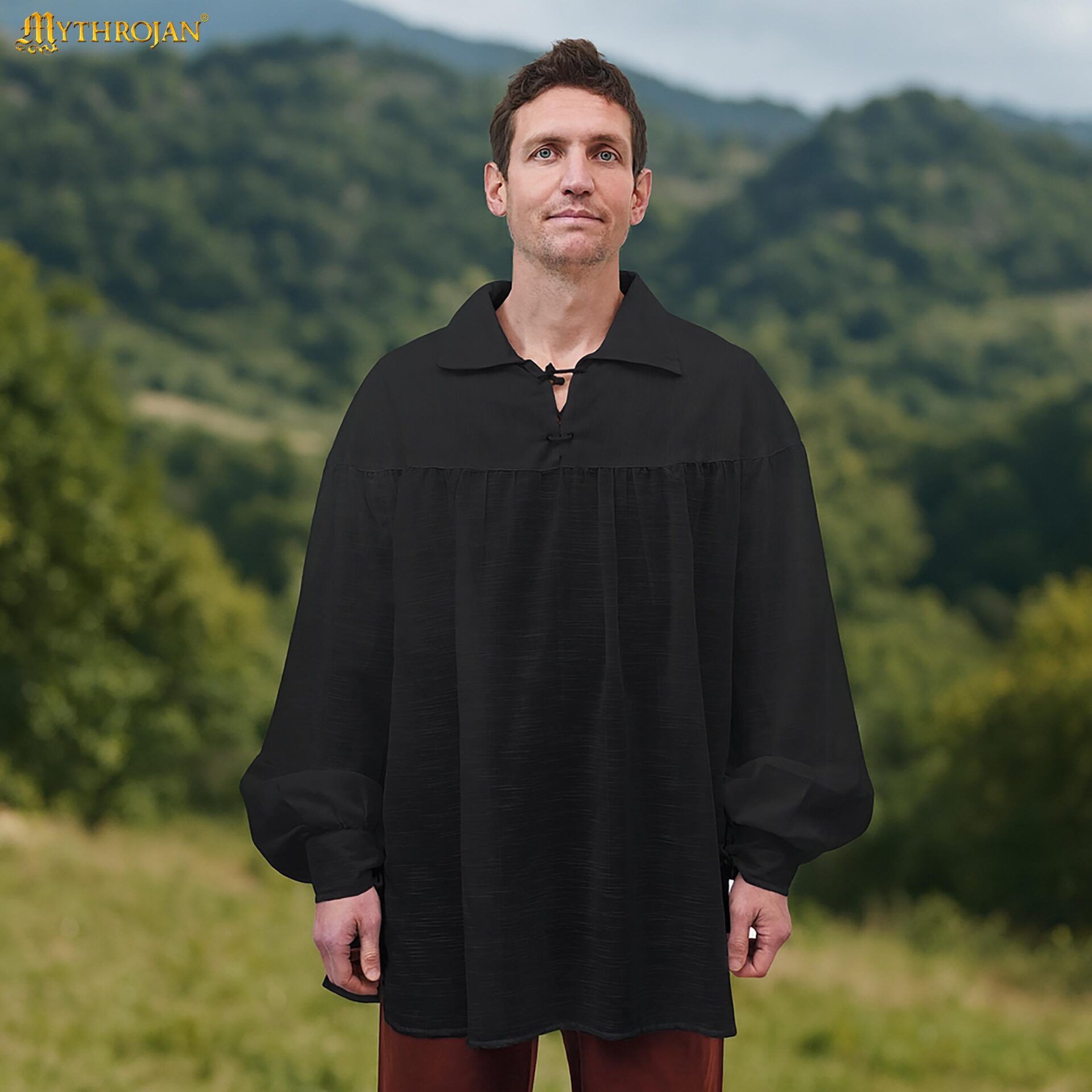 Medieval Poet Shirt Cotton Bard Shirt - 301088BK Poet Shirt