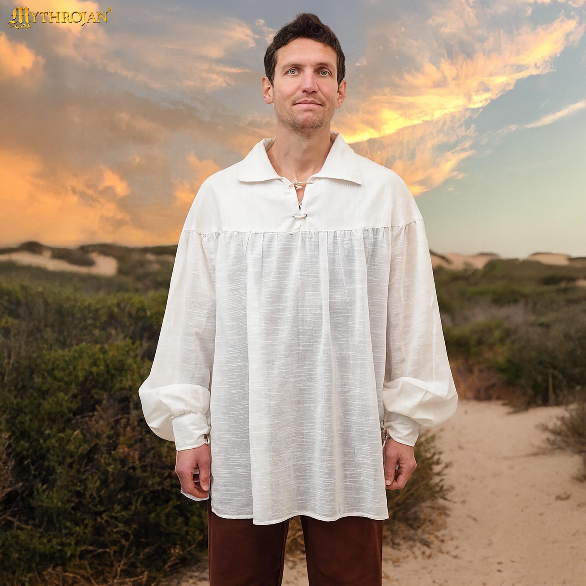 Medieval Poet Shirt Cotton Bard Shirt - 301088W Cotton poet shirt
