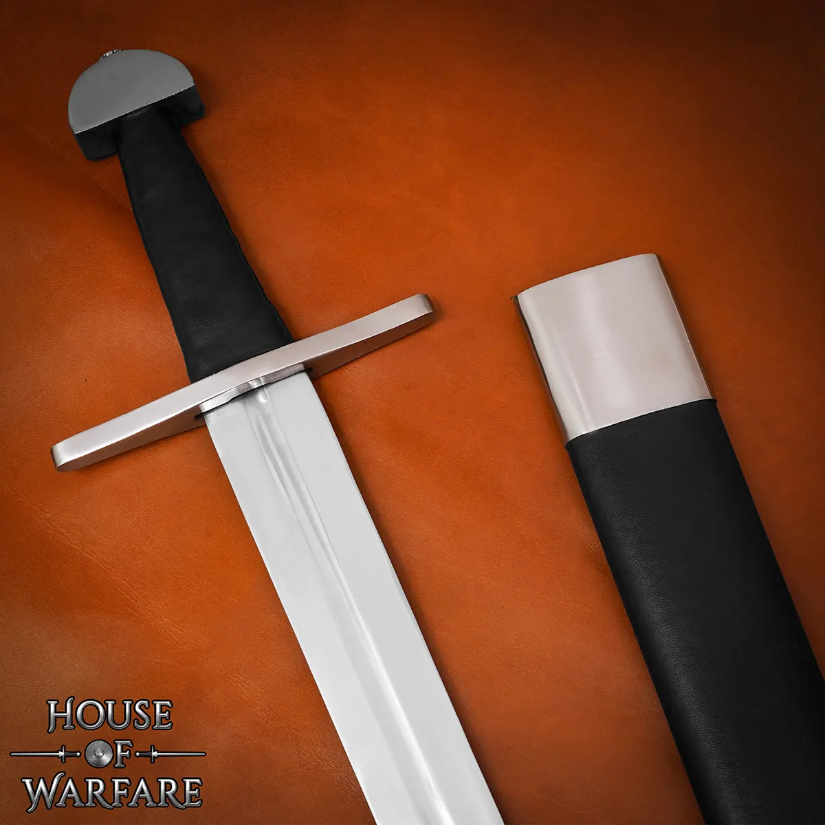 Traditionally Hand-Forged Viking Sword with Scabbard – 38 inch Fully Tempered Steel Blade - Image 4