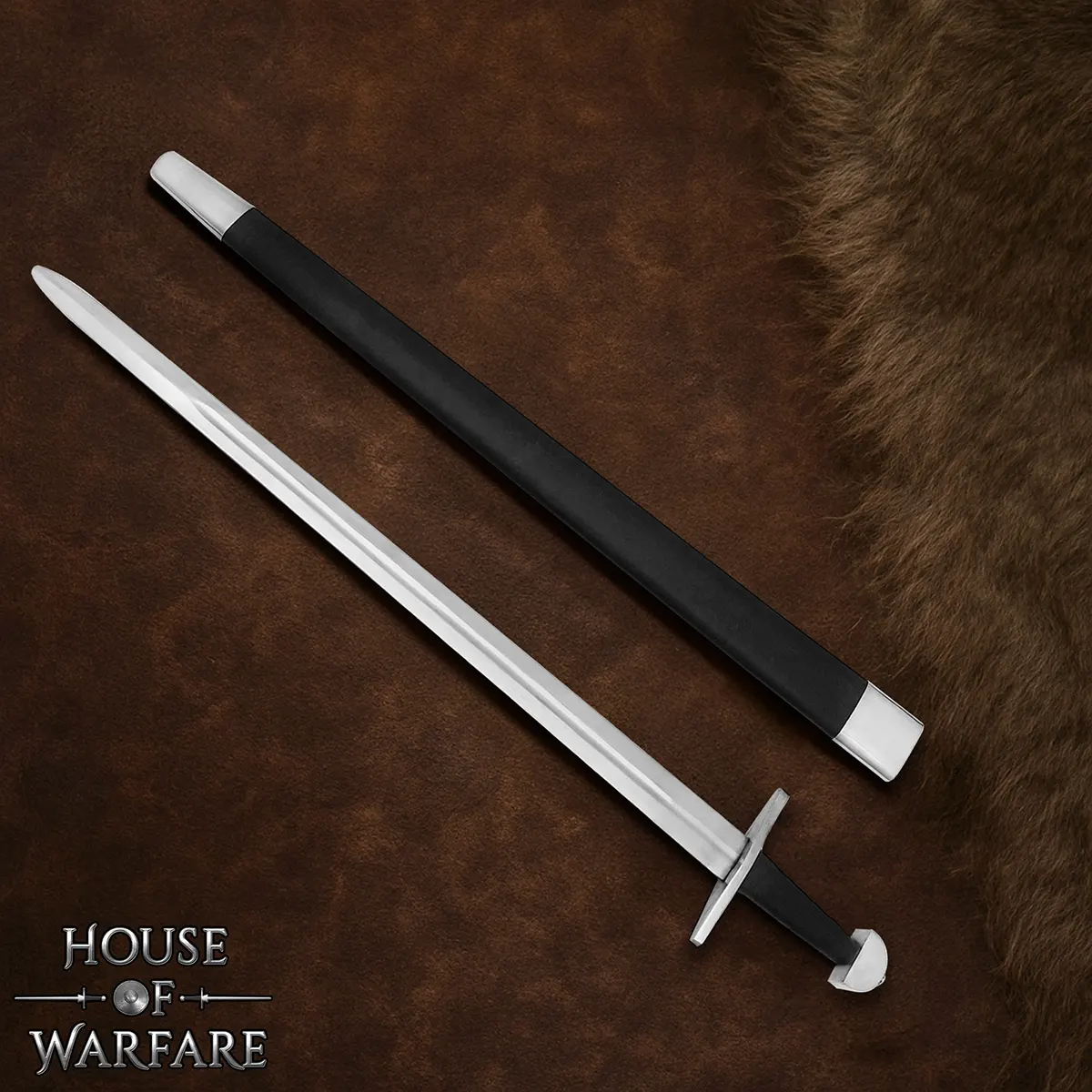 Traditionally Hand-Forged Viking Sword with Scabbard – 38 inch Fully Tempered Steel Blade - Image 6