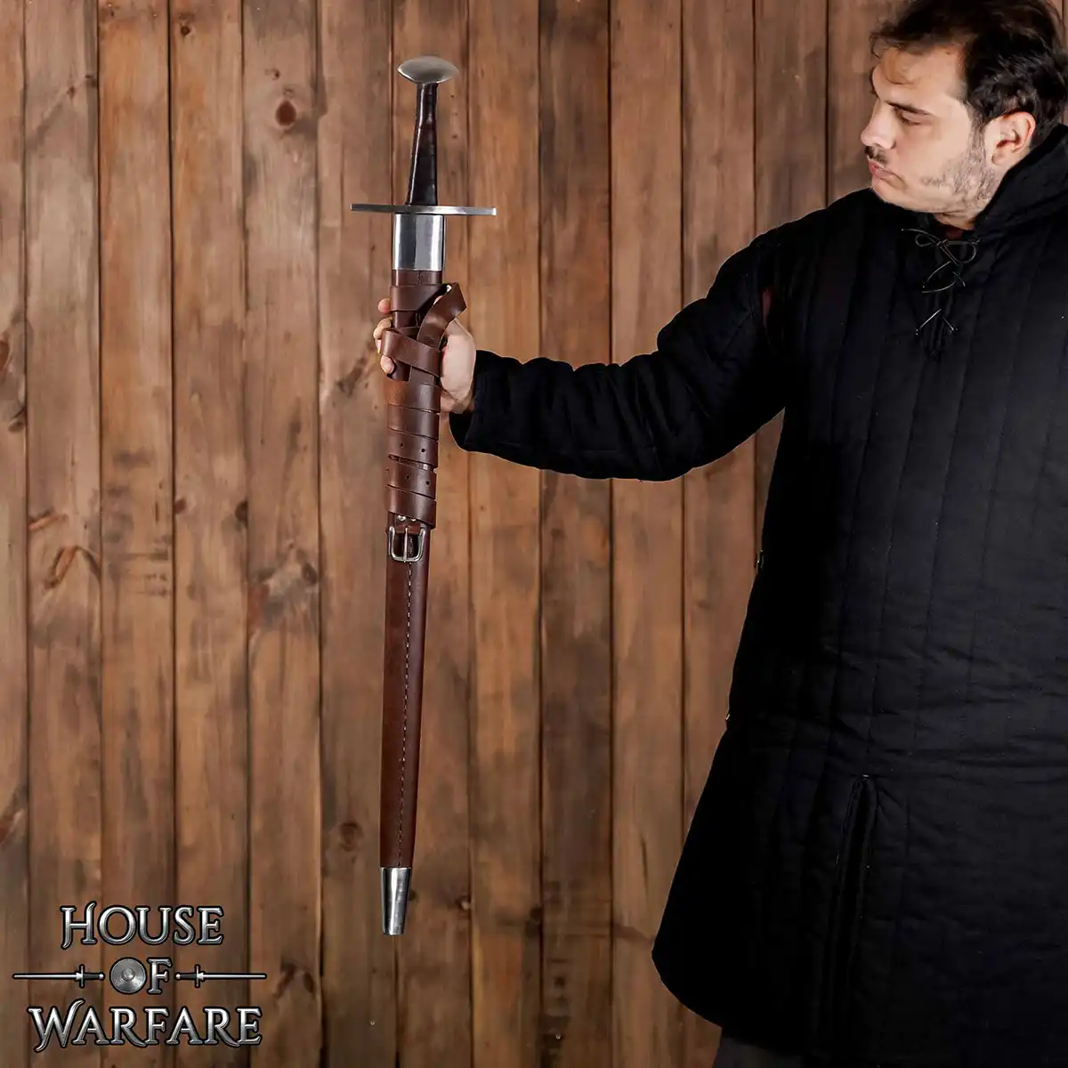 Traditionally Hand forged Norman Long Sword with Leather Scabbard – Fully Tempered Steel Blade - Image 5
