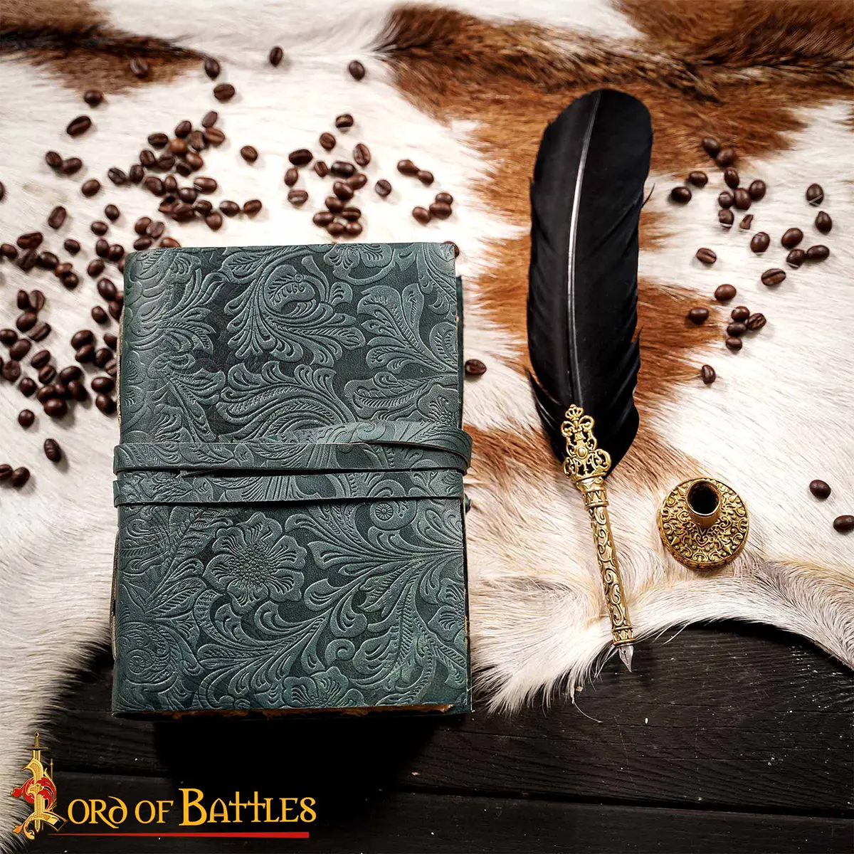 Fantasy Leather Journal – Braided Cord Closure & Deckle-Edge Paper Fantasy Leather Journal – Braided Cord Closure & Deckle-Edge Paper - Image 2