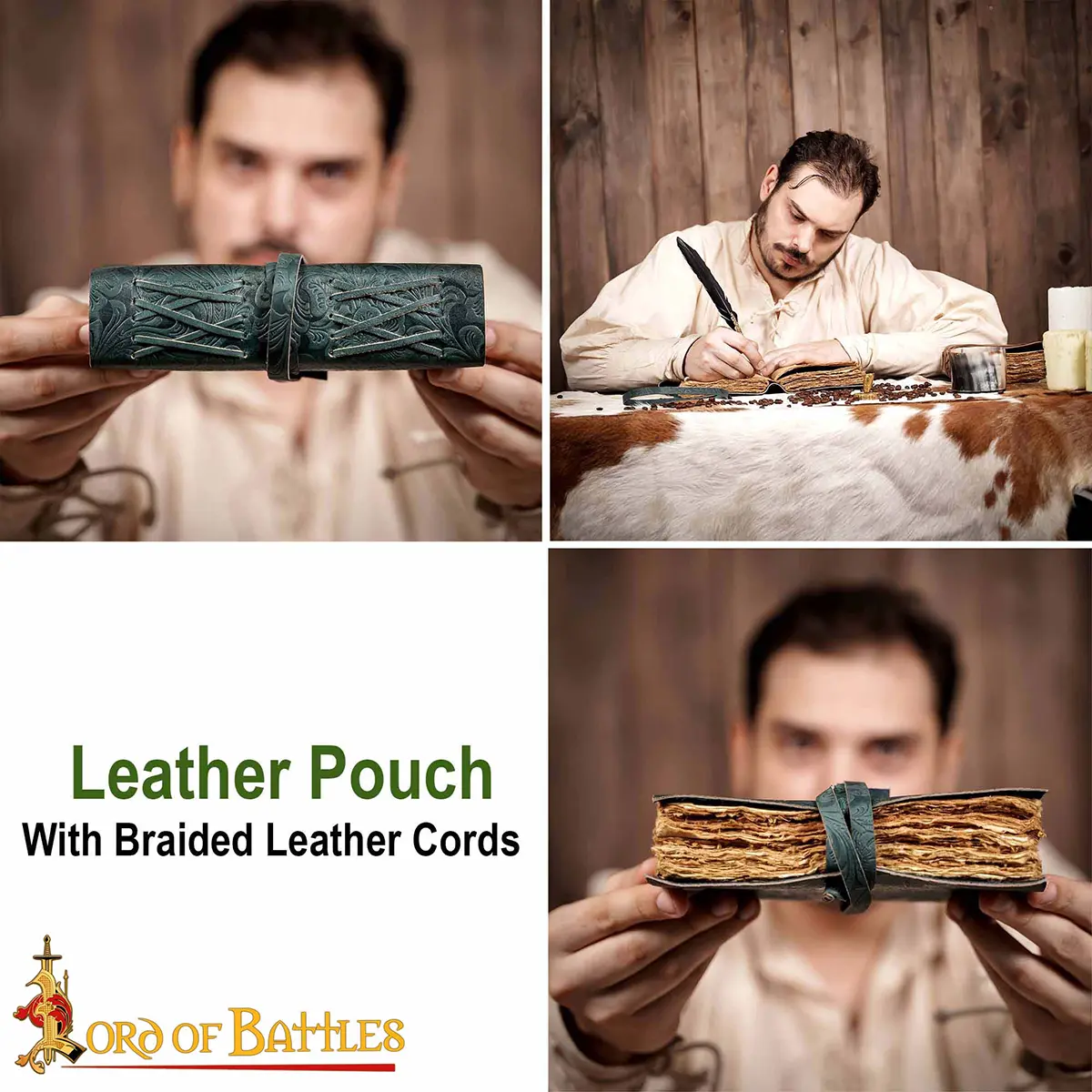 Fantasy Leather Journal – Braided Cord Closure & Deckle-Edge Paper Fantasy Leather Journal – Braided Cord Closure & Deckle-Edge Paper - Image 7