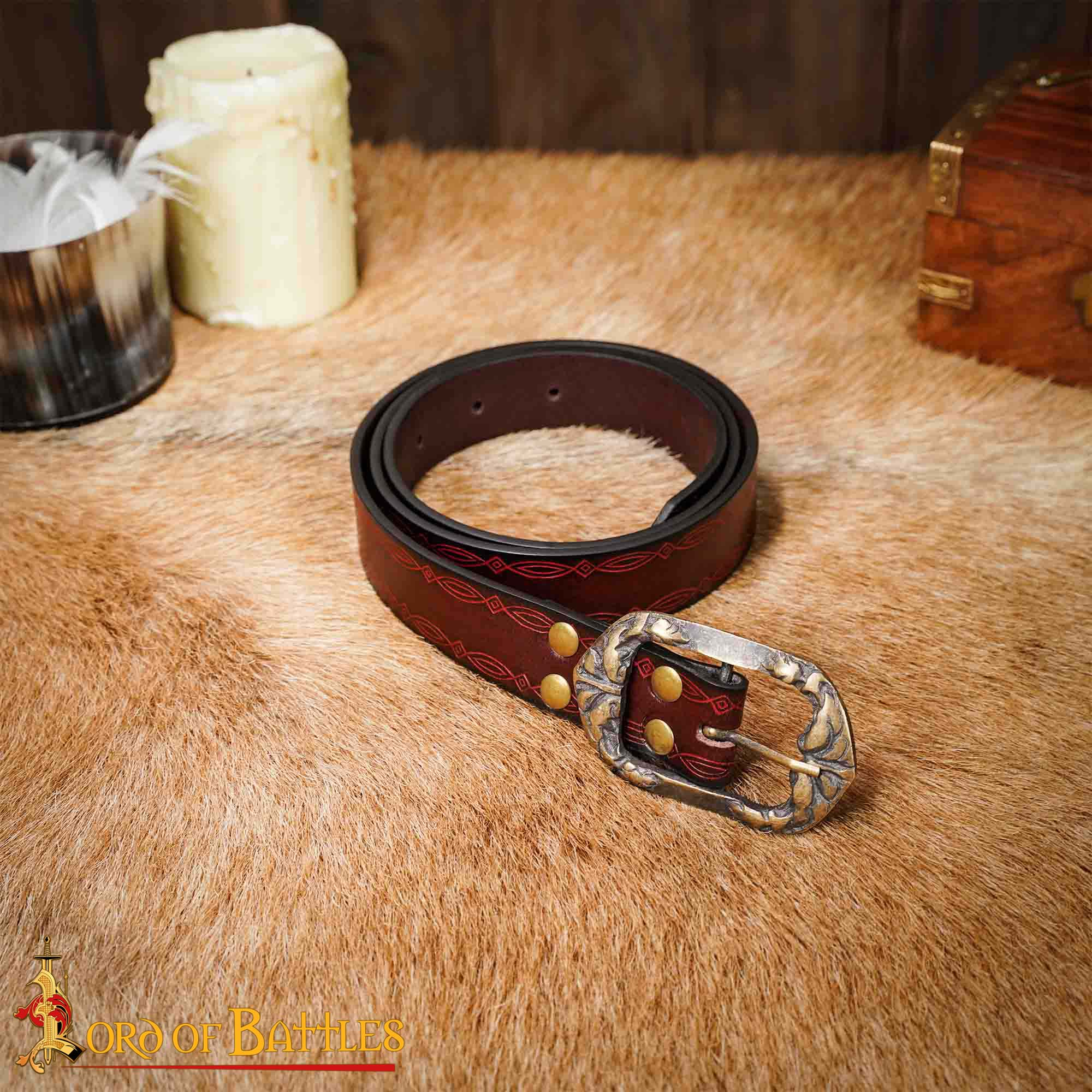 Viking Embossed Leather Belt-26062M 1 Genuine Leather Belt