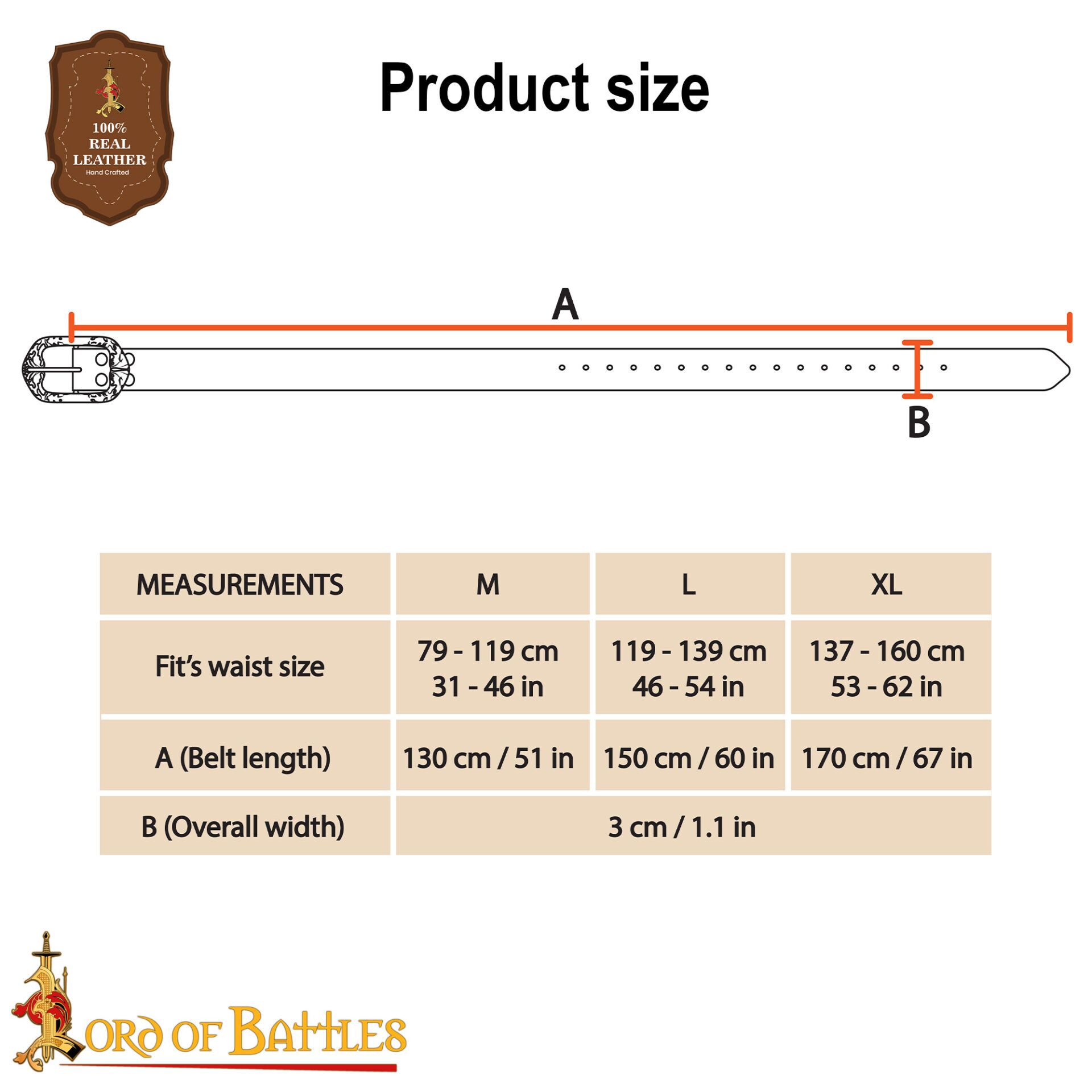 Viking Embossed Leather Belt-26062M 2 Genuine Leather Belt