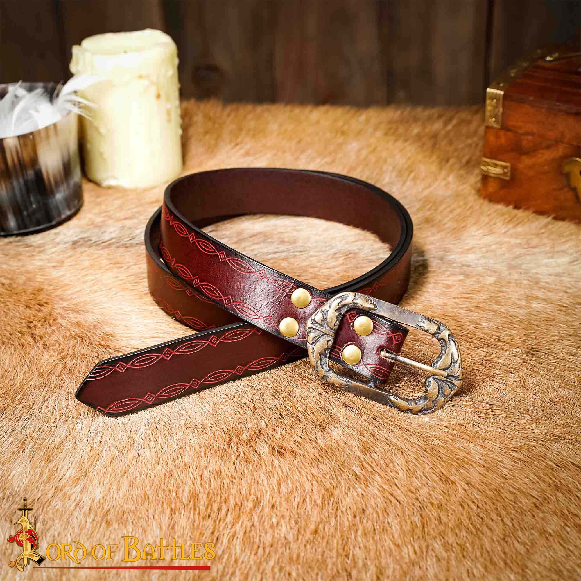 Viking Embossed Leather Belt-26062M Genuine Leather Belt