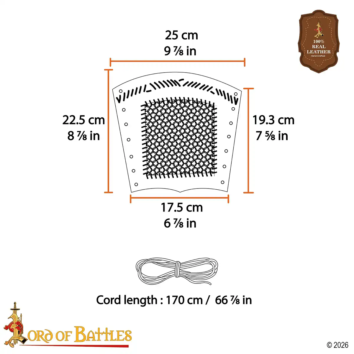 Leather Arm Bracers with Chainmail - Image 3