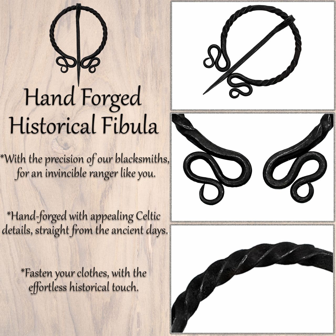 Hand Forged Historical Elfic Archer Fibula / Cloak Pin Hand Forged Historical Elfic Archer Fibula / Cloak Pin