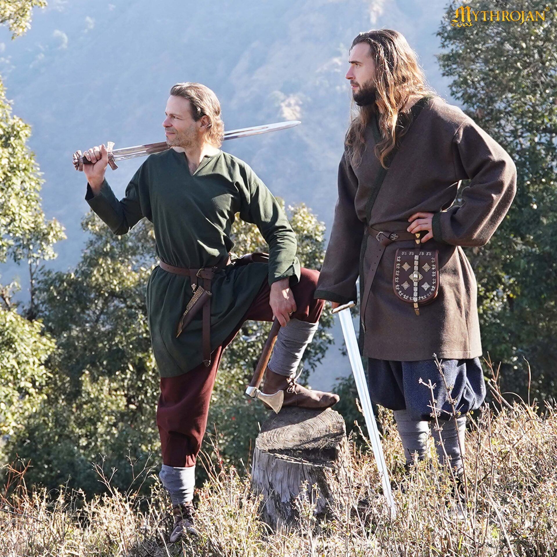 Medieval Green Tunic-301097GN 4 Viking tunic