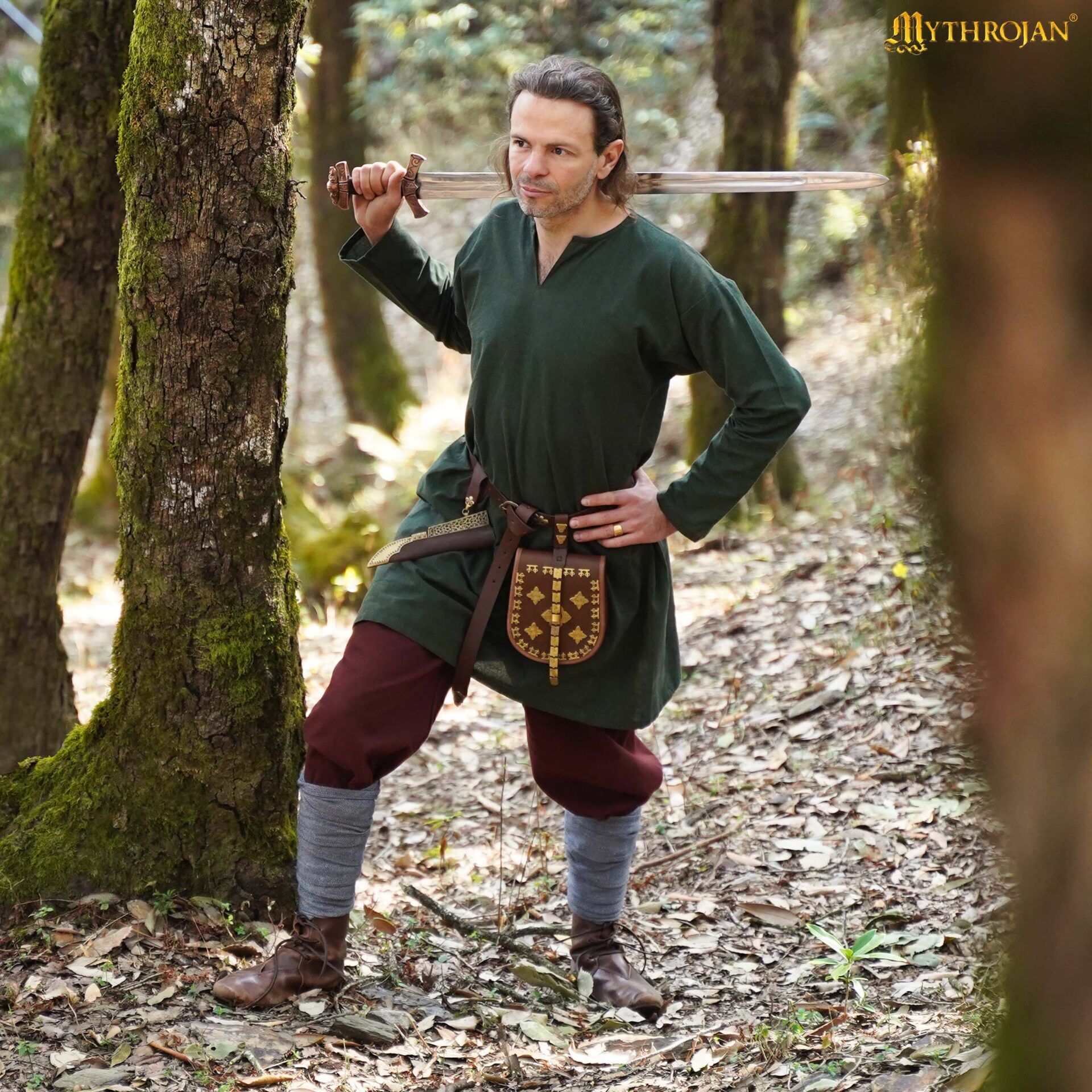 Medieval Green Tunic-301097GN Viking tunic