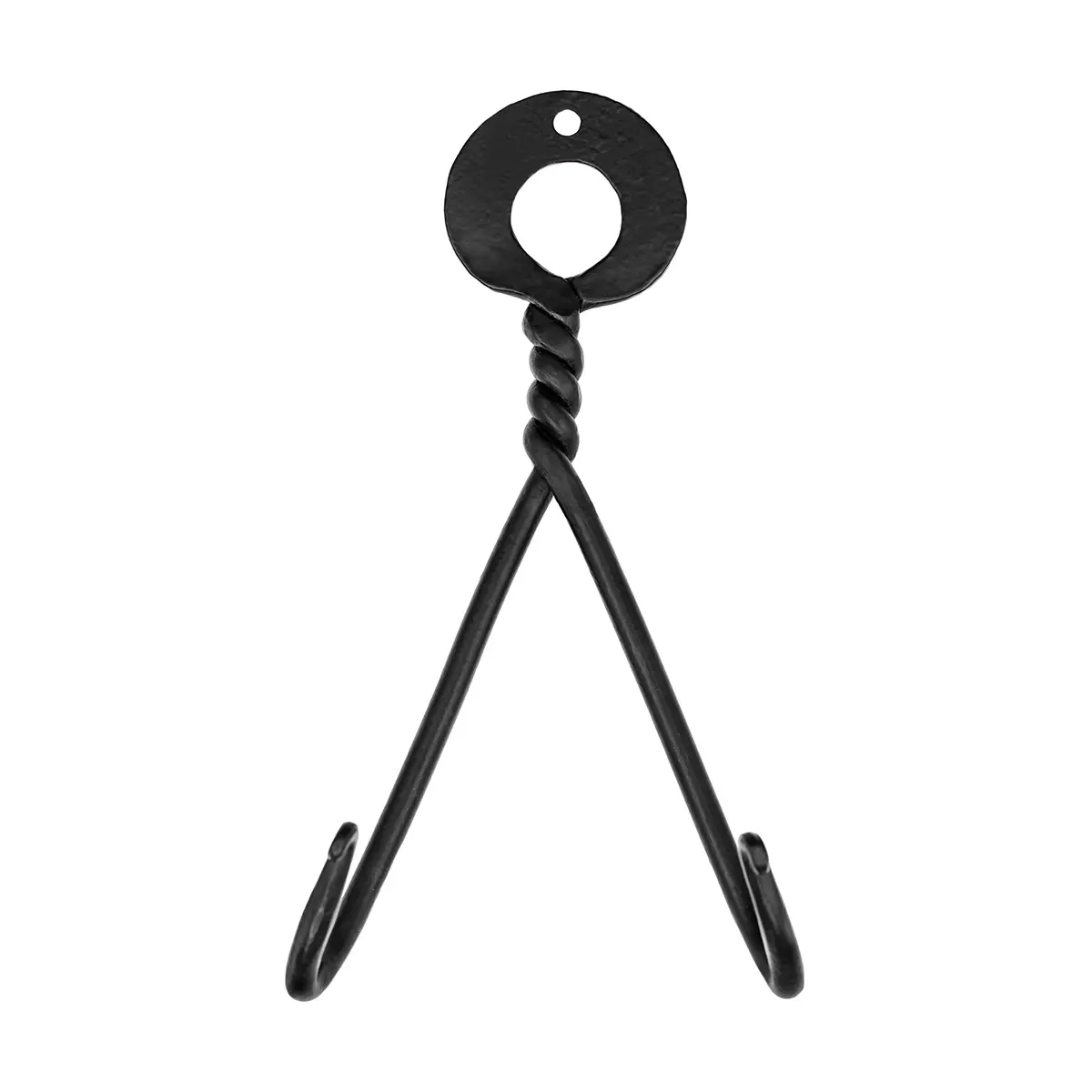 Hand-Forged Black Iron Sword Wall Mount – Double Hook Display Hanger