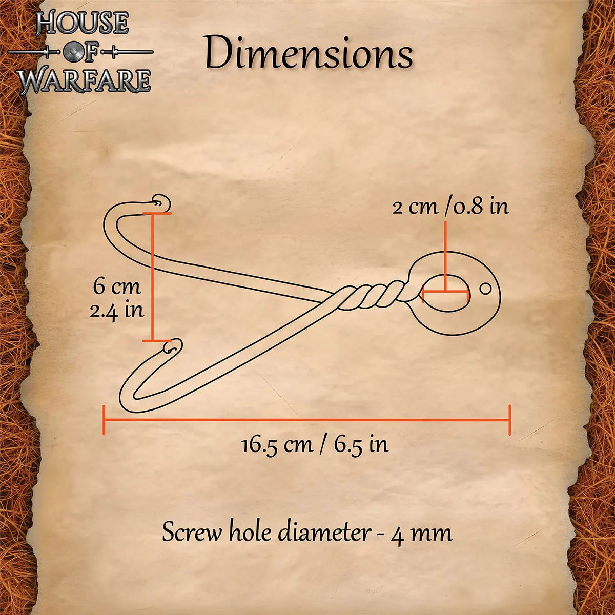 Hand-Forged Black Iron Sword Wall Mount – Double Hook Display Hanger - Image 3