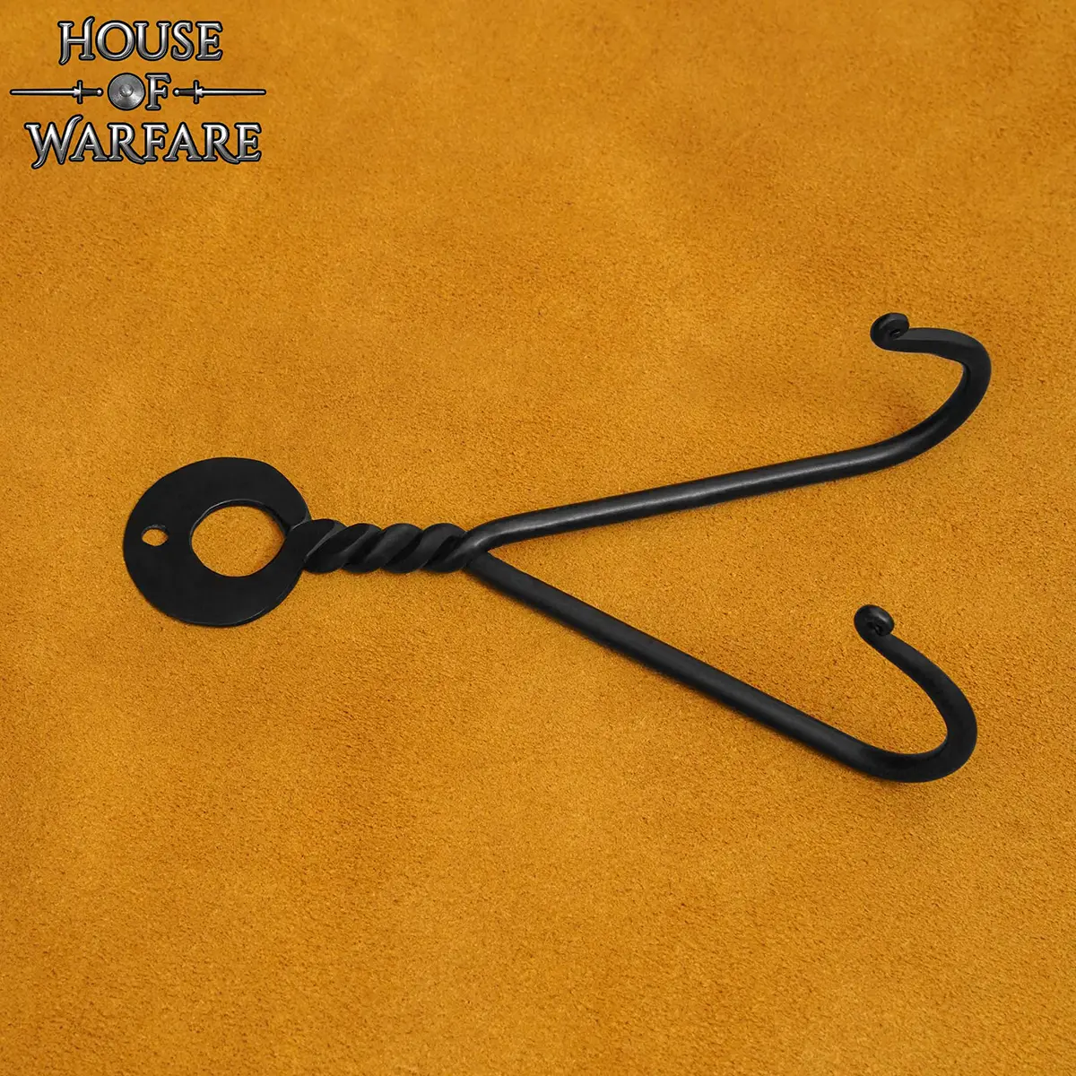 Hand-Forged Black Iron Sword Wall Mount – Double Hook Display Hanger - Image 7