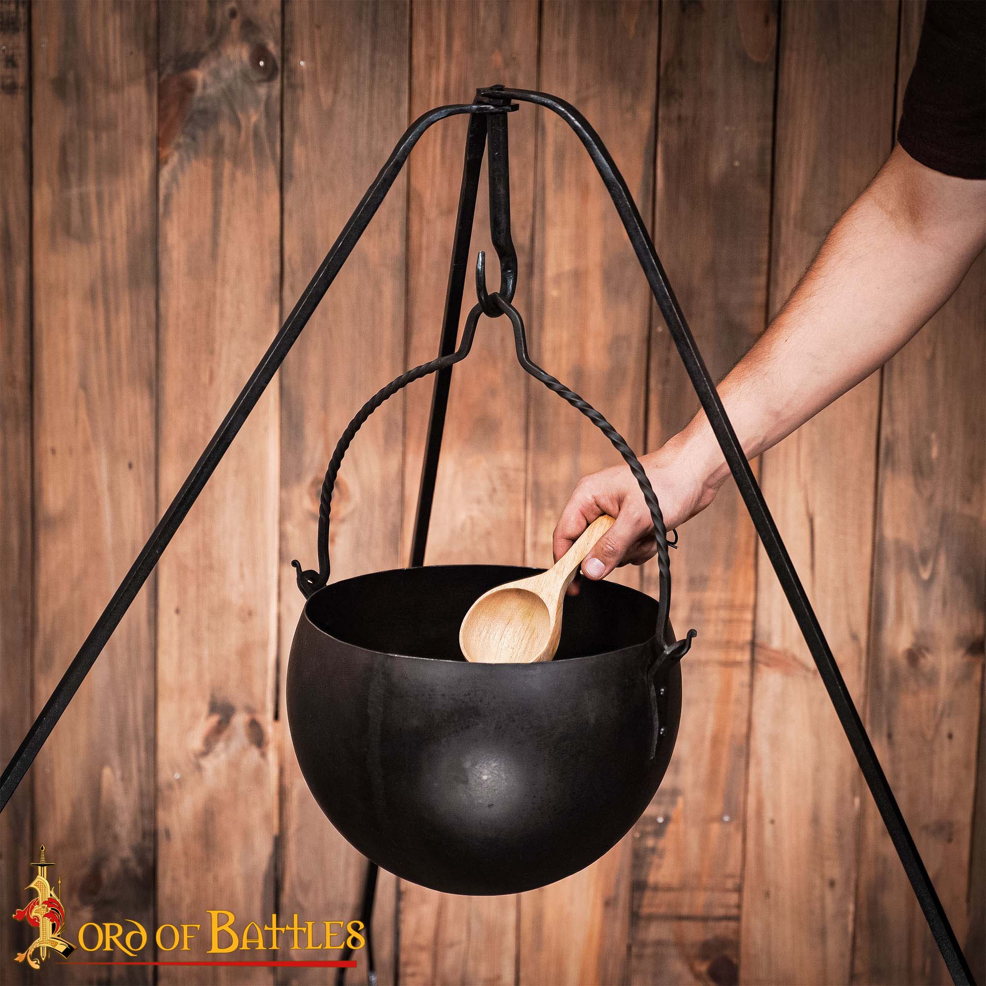 18th Century Hand-Forged Wrought Iron Cooking Tripod-8511M 4 Medieval Campfire Tripod