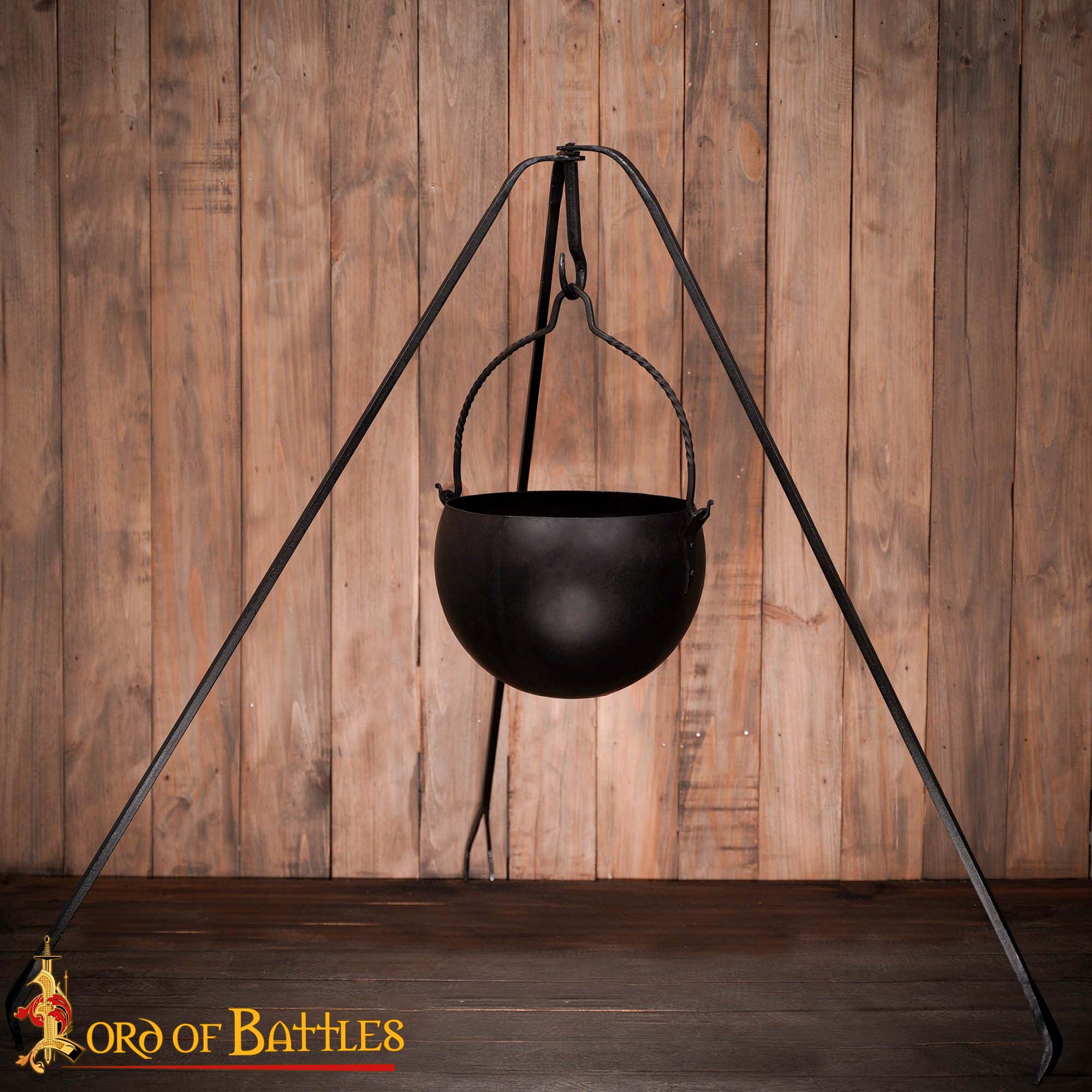 18th Century Hand-Forged Wrought Iron Cooking Tripod-8511M 5 Medieval Campfire Tripod