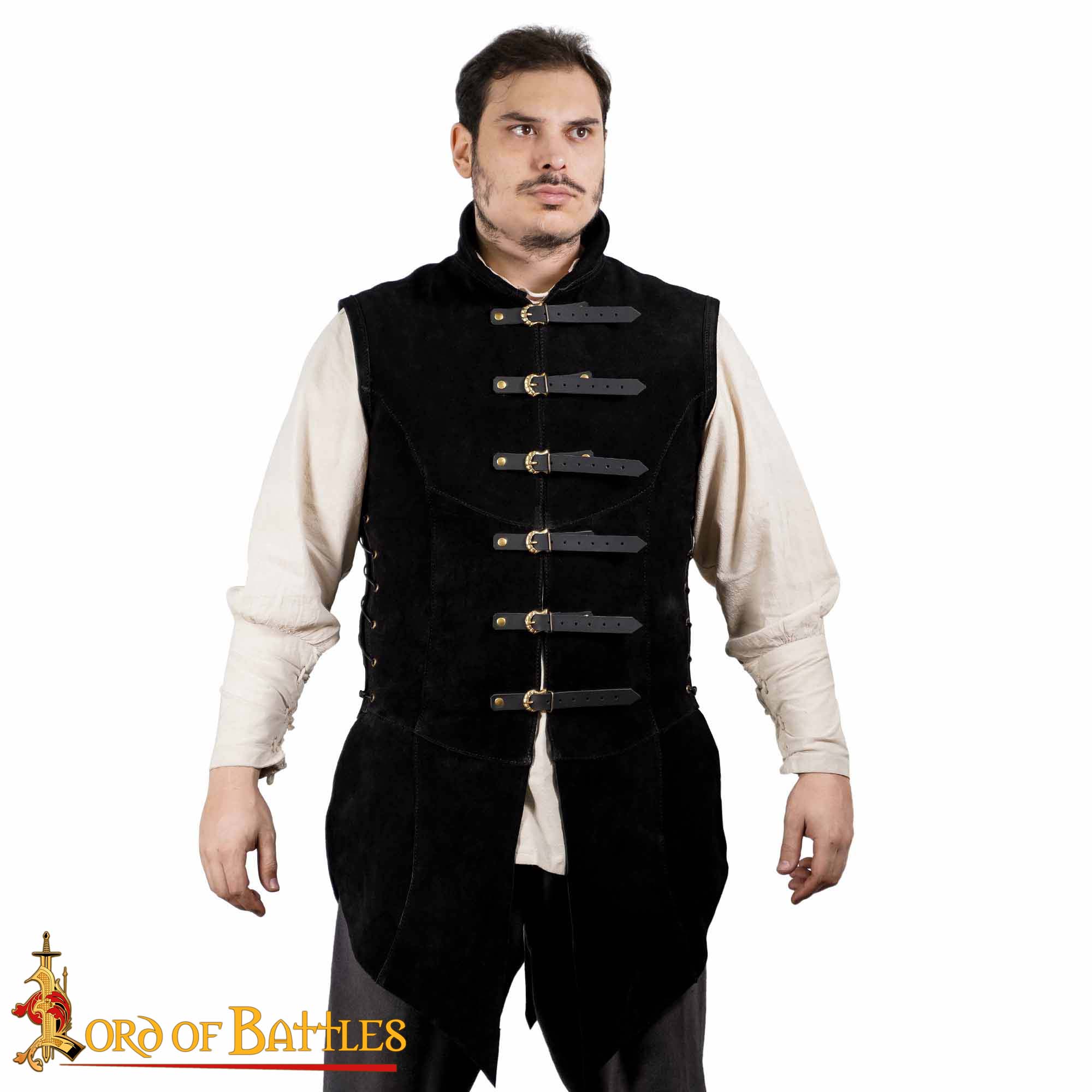 Medieval Suede Leather Jerkin - 26008BK 3 Suede Leather Jerkin