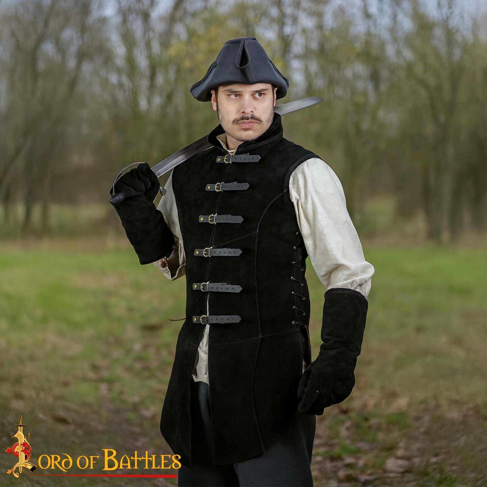 Medieval Suede Leather Jerkin-26008BK Suede Leather Jerkin