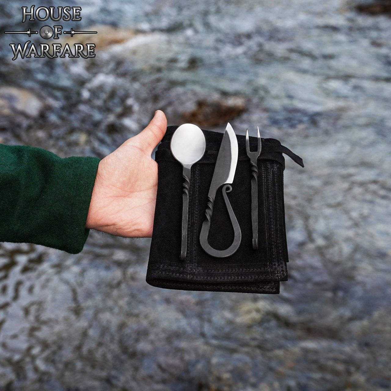 Medieval Hand Forged Cutlery Set with Sheath Medieval Hand Forged Cutlery Set with Sheath
