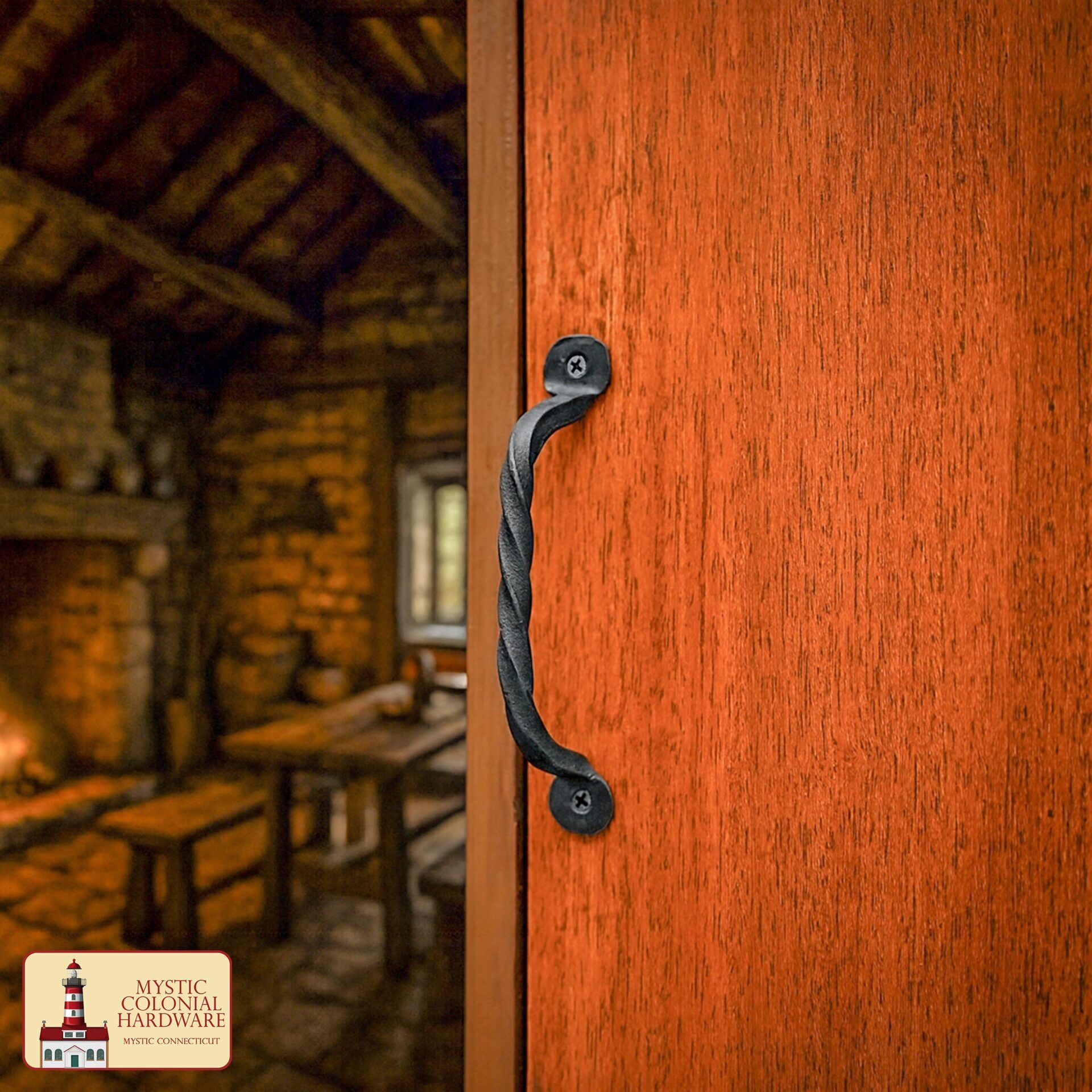 Rustic Twisted Iron Door Pull Handle - 500098OB-2SET 1 Door Pull handle
