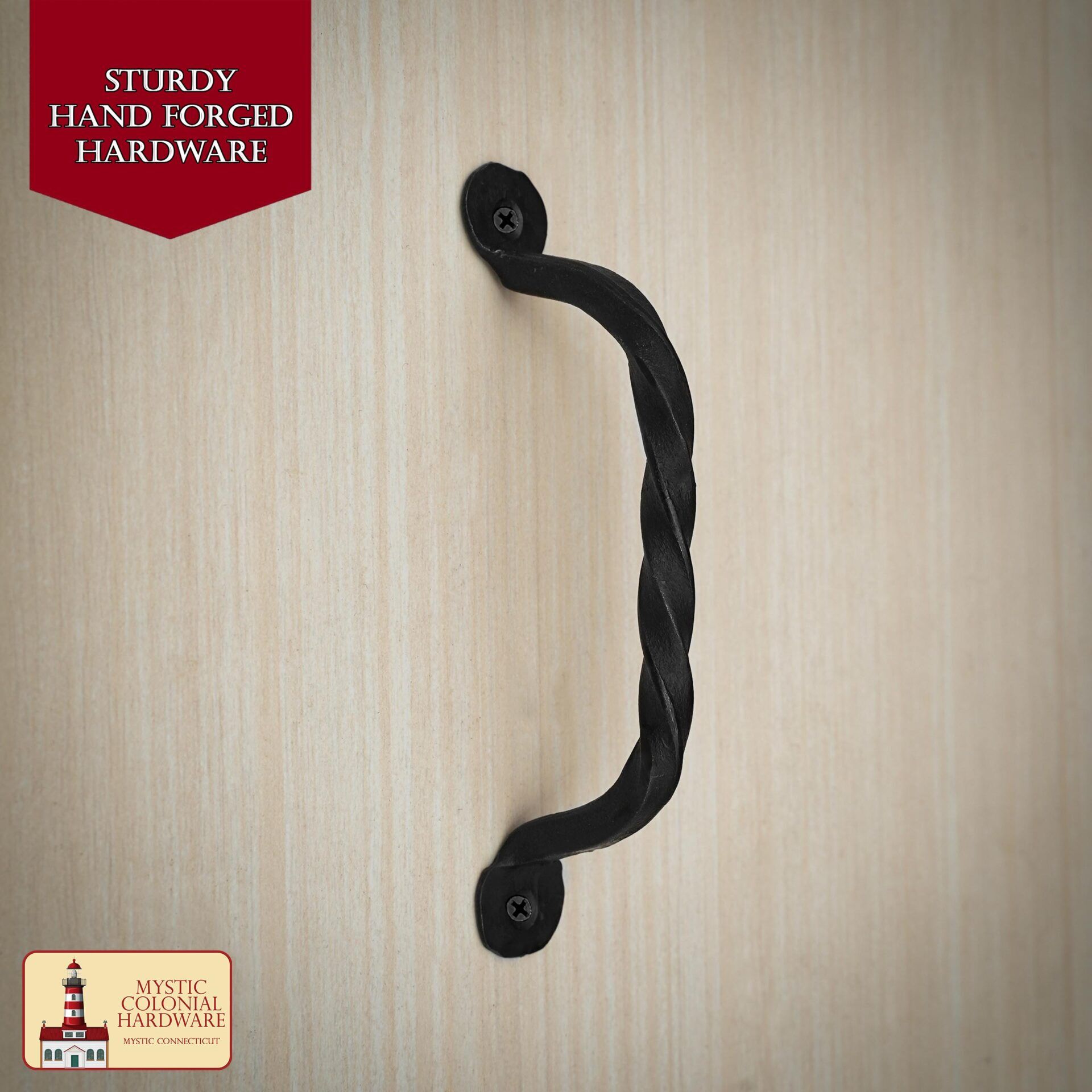 Rustic Twisted Iron Door Pull Handle - 500098OB-2SET 4 Door Pull handle
